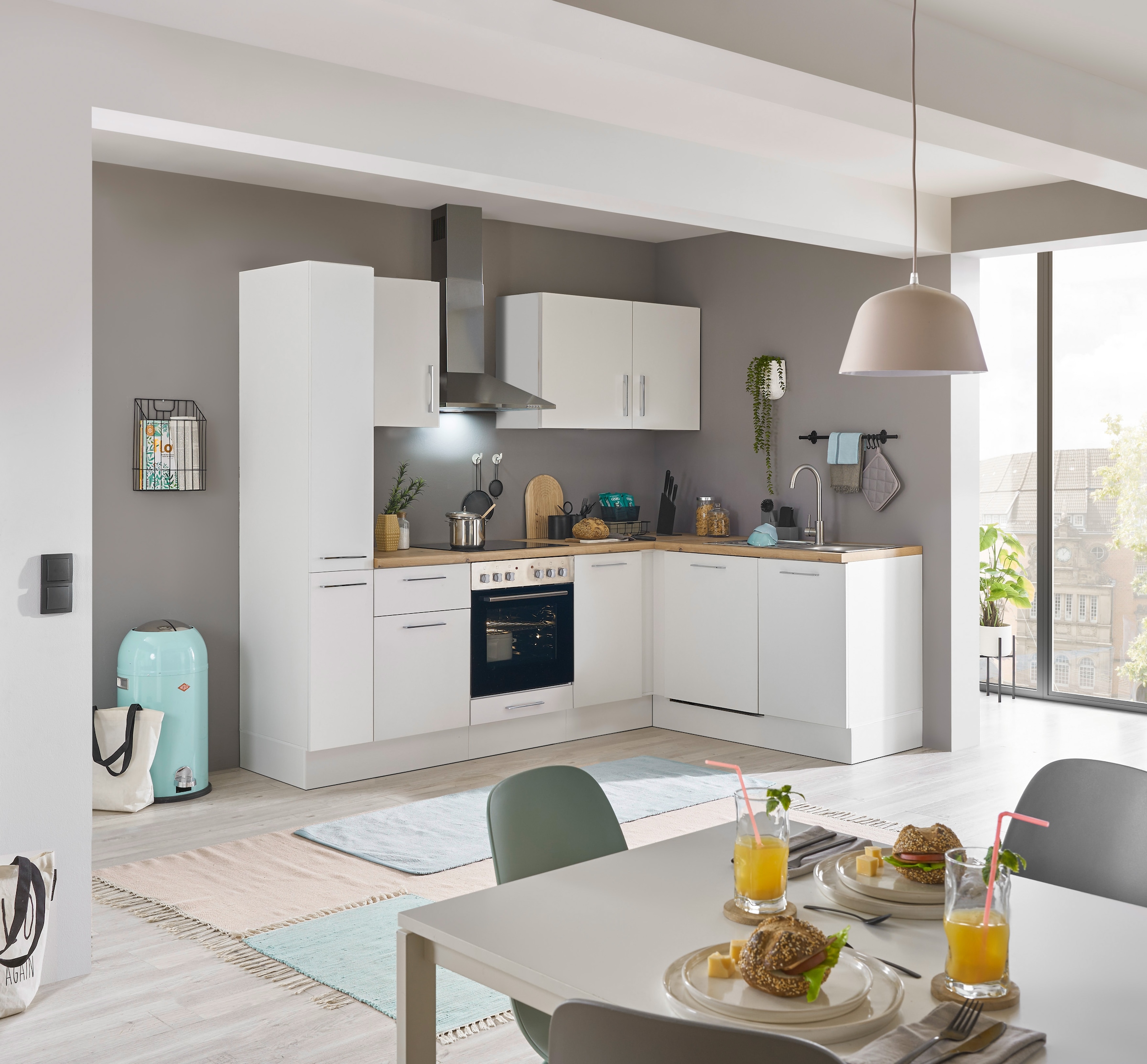 BASIC by Balculina Winkelküche »Turin«, Stellbreite 250x175 cm, wahlweise mit E-Geräten