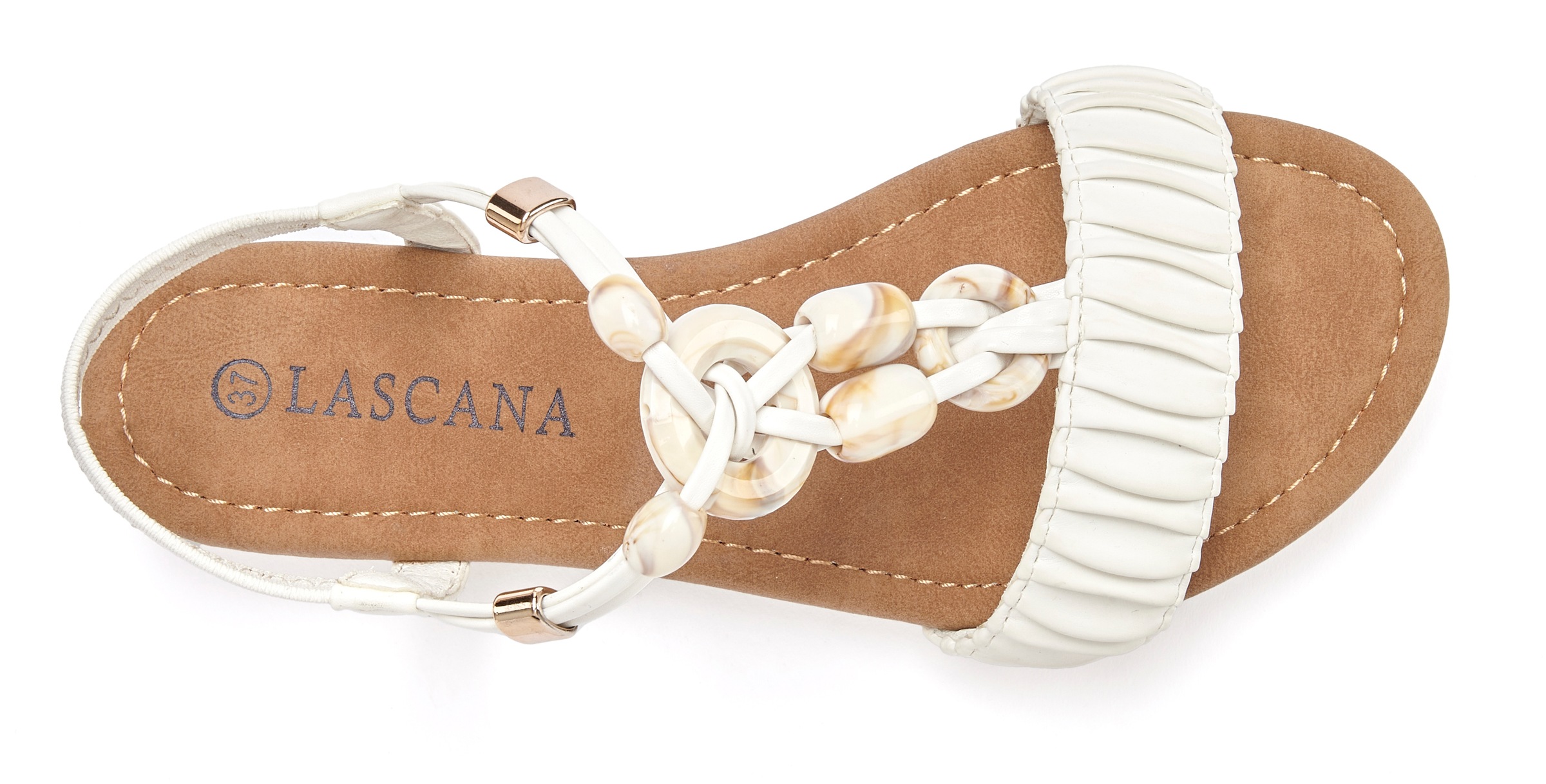 LASCANA Sandale »Sommerschuh«, Sandalette, Sommerschuh mit elastischen Riemchen, Schmucksteinchen