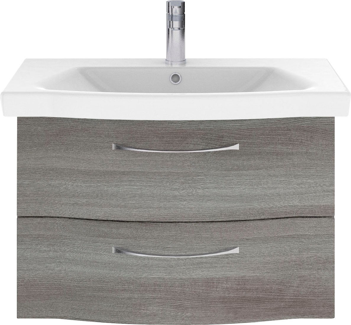 Saphir Badmöbel-Set »6005 Sprint 4-teilig, Keramik-Waschtisch mit LED-Spiegelschrank«, (5 St.), Unterschrank, Midischrank, inkl. Türdämpfer, 4 Türen, 5 Schubladen
