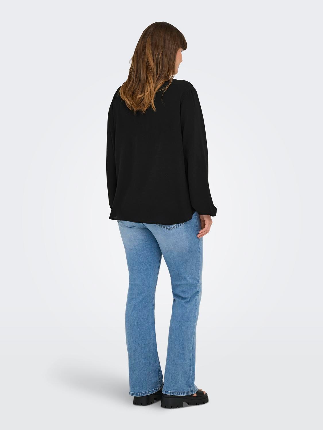 ONLY CARMAKOMA Blusenshirt »CARVICA LIFE L/S V-NECK TOP WVN NOOS«