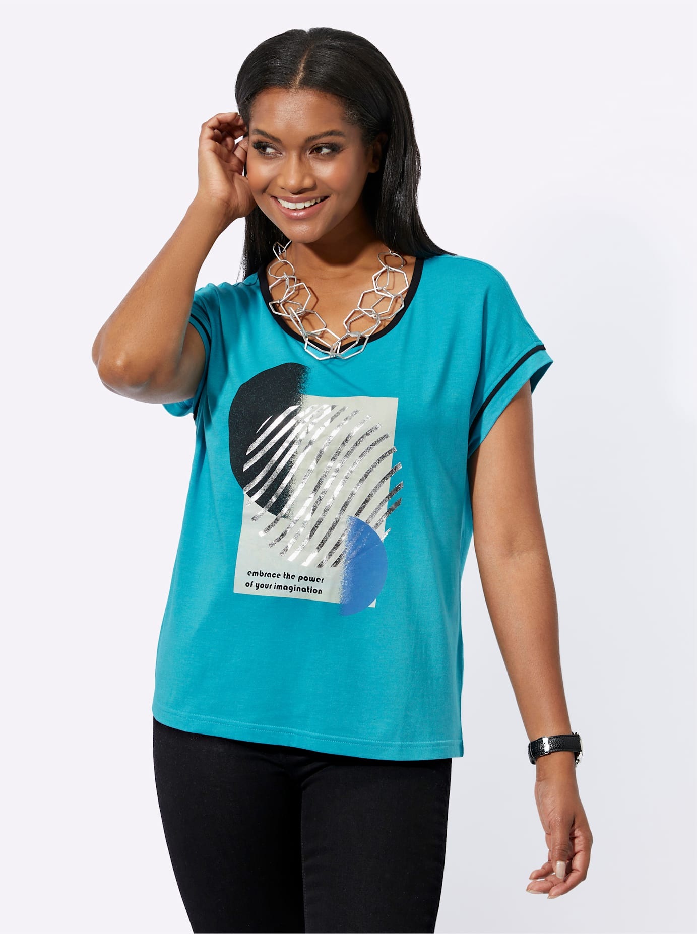 Inspirationen Kurzarmshirt "Rundhals-Shirt" 1 Stk. tlg. günstig online kaufen