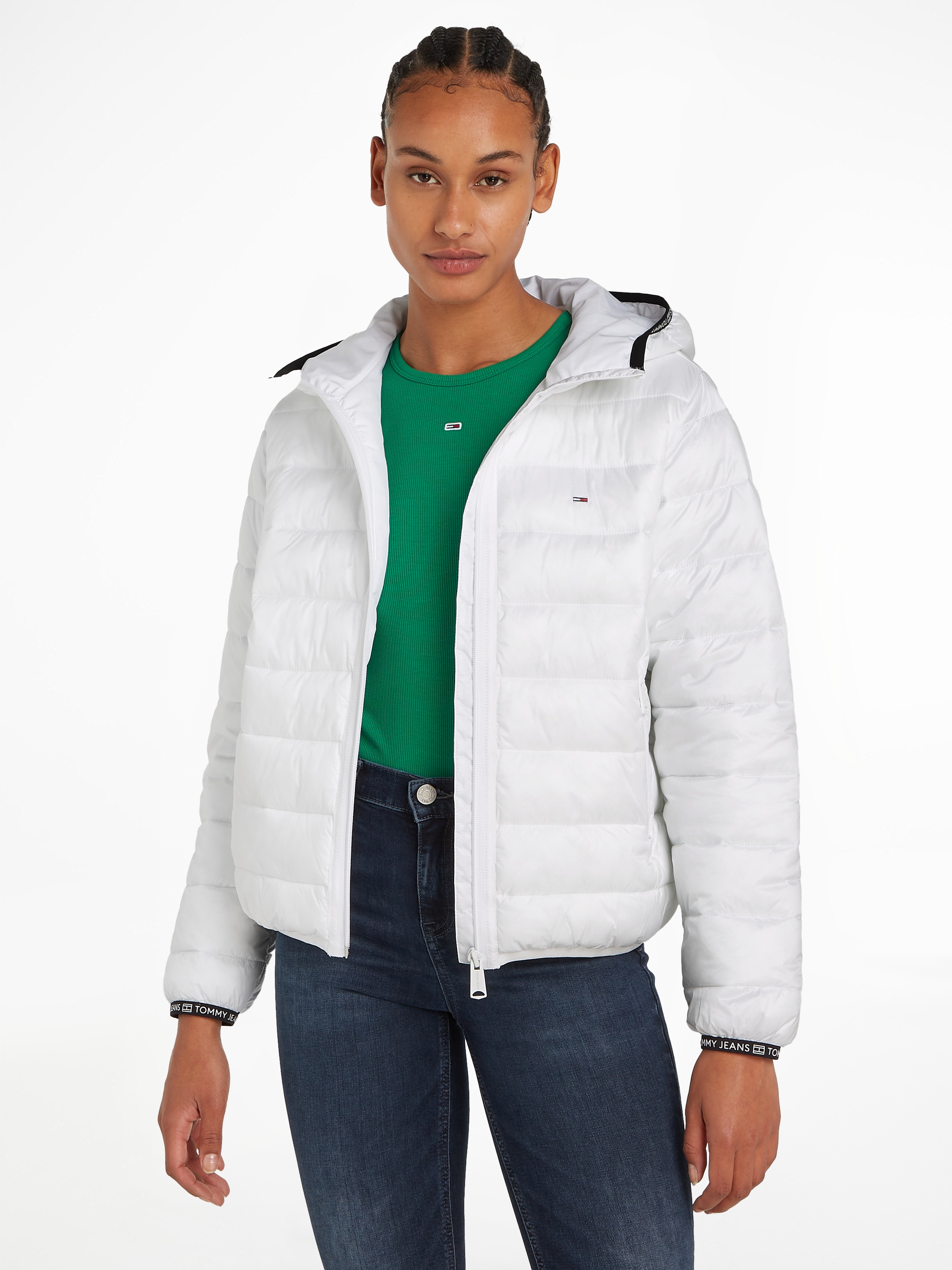 Tommy Jeans Steppjacke "TJW QUILTED TAPE HOOD JACKET EXT", mit Kapuze, mit günstig online kaufen