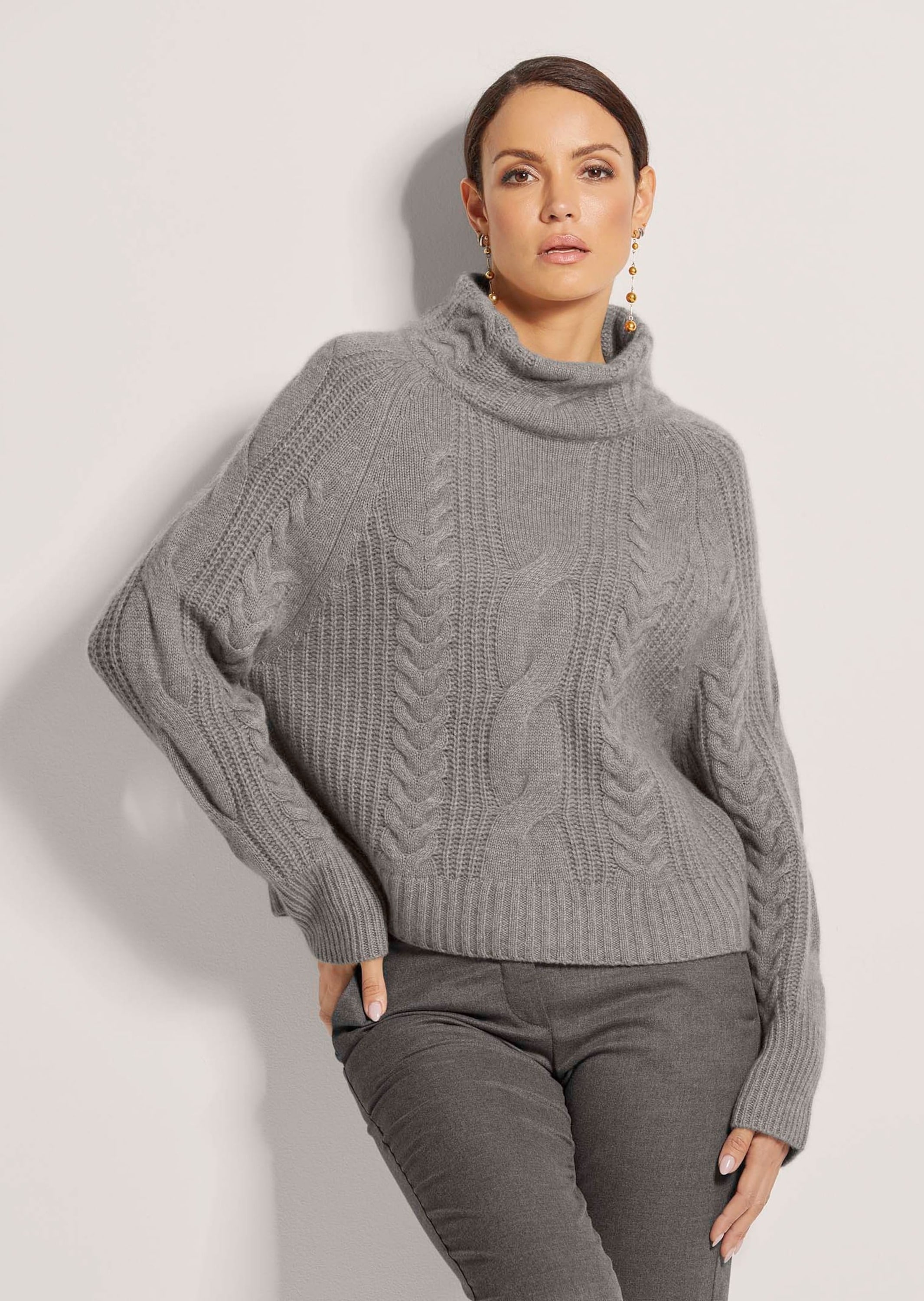 MADELEINE Longpullover »Pullover Stehkragen-Pullover mit Kaschmir«