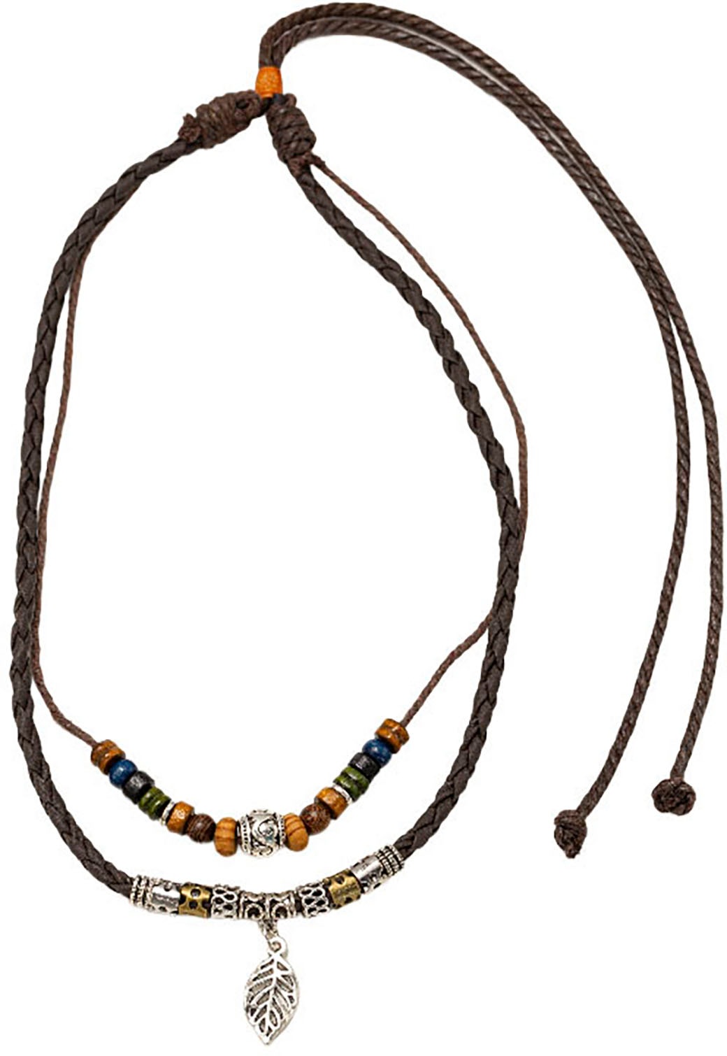 Firetti Kette mit Anhänger »Schmuck Geschenk Edelstahl Baumwolle Holz Halsschmuck Halskette Blatt«, Made in Germany