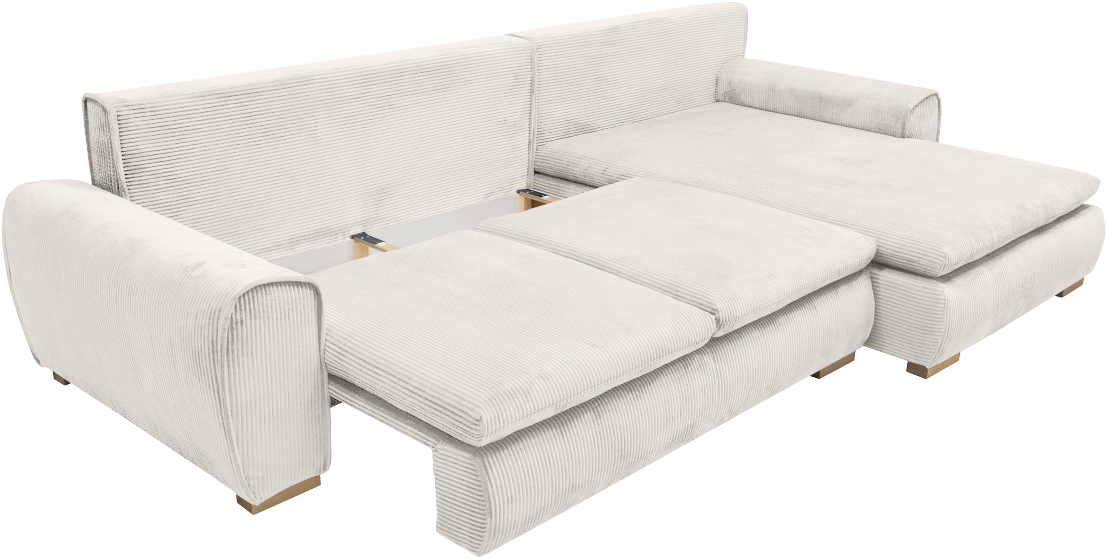 Home affaire Ecksofa »Katja L-Form, B: 325 cm - OTTO. Verlässliche Qualität.« Schlaffunktion, Bettkasten & 4 Zierkissen