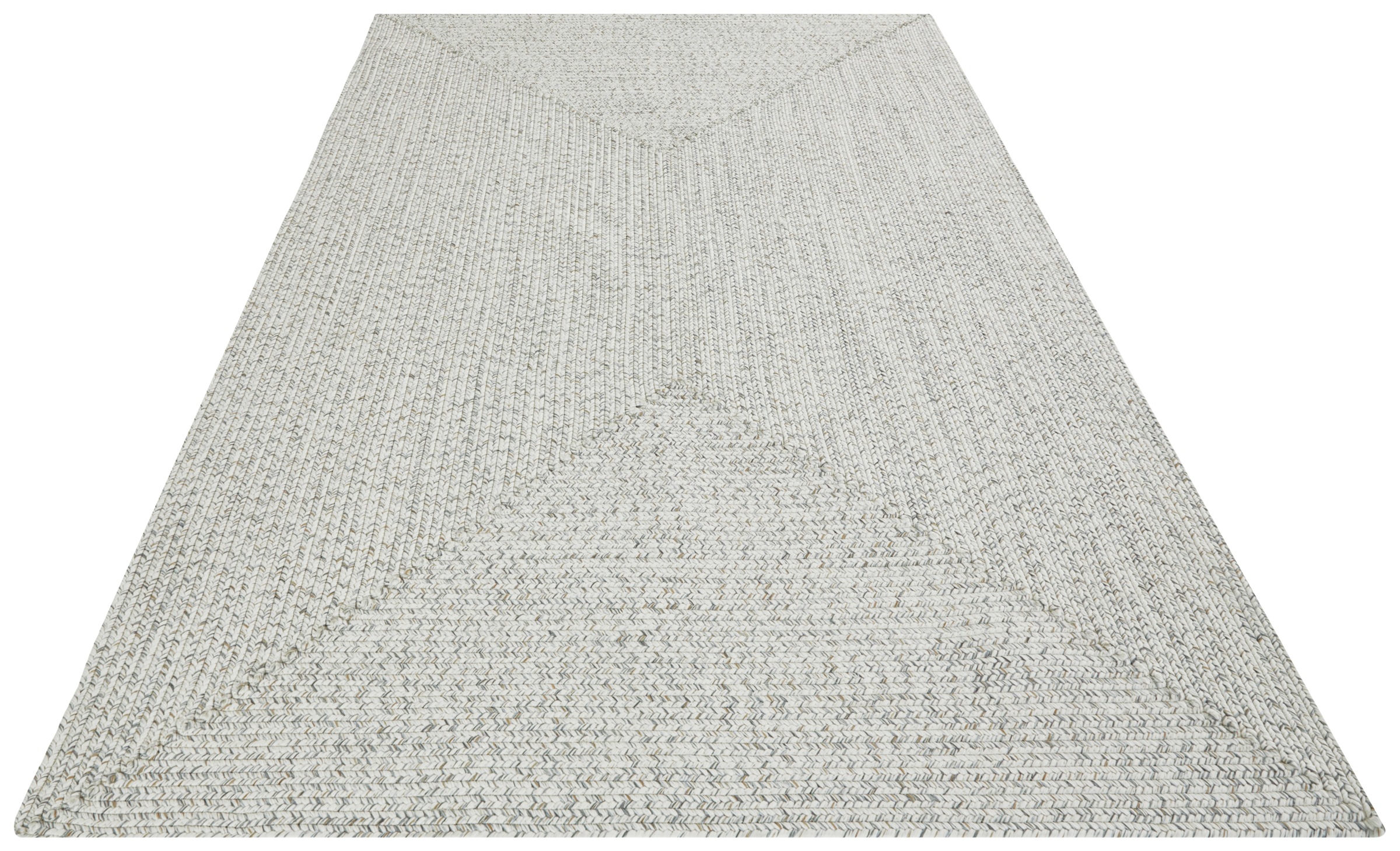 THE RUGS Indoor Outdoor Trenzado Rug Polypropylene Bordered Plain Design in White | Size: 120cm x 170cm