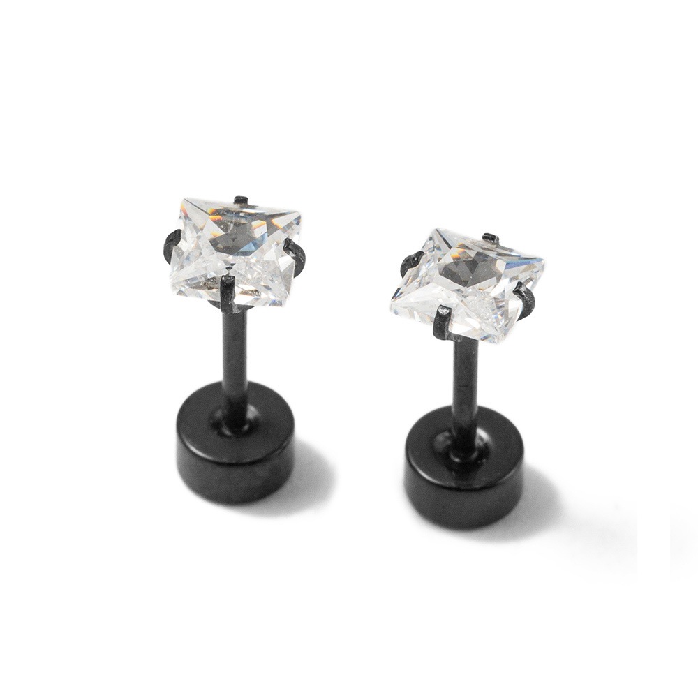 Paar Ohrstecker FIRETTI "Schmuck Geschenk Edelstahl Ohrschmuck Ohrringe Solitär", silberfarben, kristallweiß, kristallweiß, Ohrringe, Damen, Edelstahl, Made in Germany - mit Zirkonia (synth.)