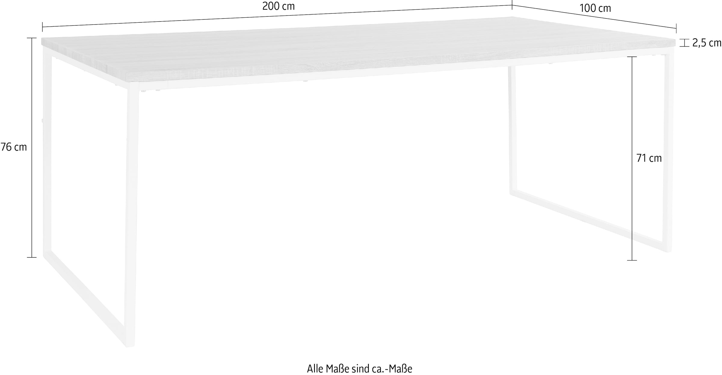 andas Esstisch »Hulsig«, (1 St.), mit Tischplatte in einer Holzoptik und fühlbare Struktur, Höhe 76 cm