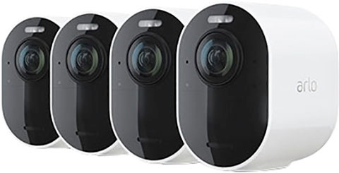 ARLO Überwachungskamera "Ultra 2 Spotlight Kabelloses 4K-UHD-Überwachungssystem mit 4 Kamera", B:5,2cm H:8,9cm T:7,84cm, schwarz-weiß,