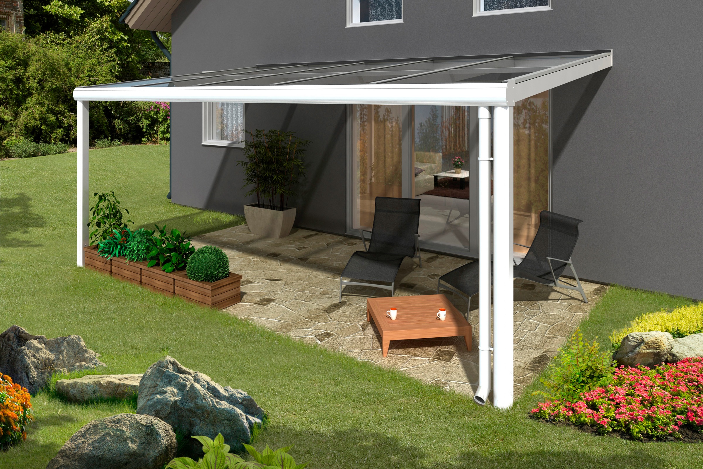 Skanholz Terrassendach »Modena«, 541 cm Breite, verschiedene Tiefe