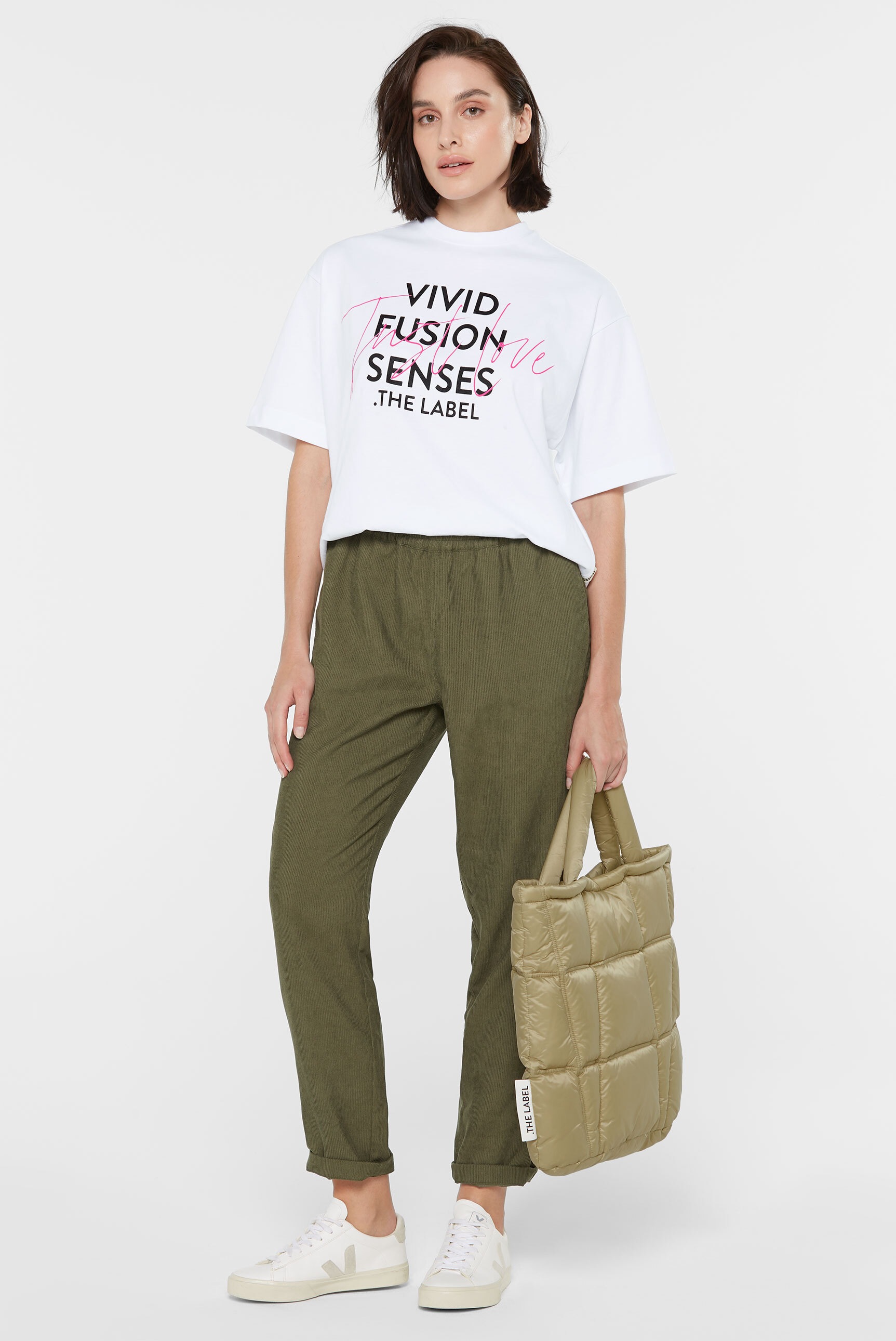 Senses.The Label Damen Cordhose Khaki Gr. L 3