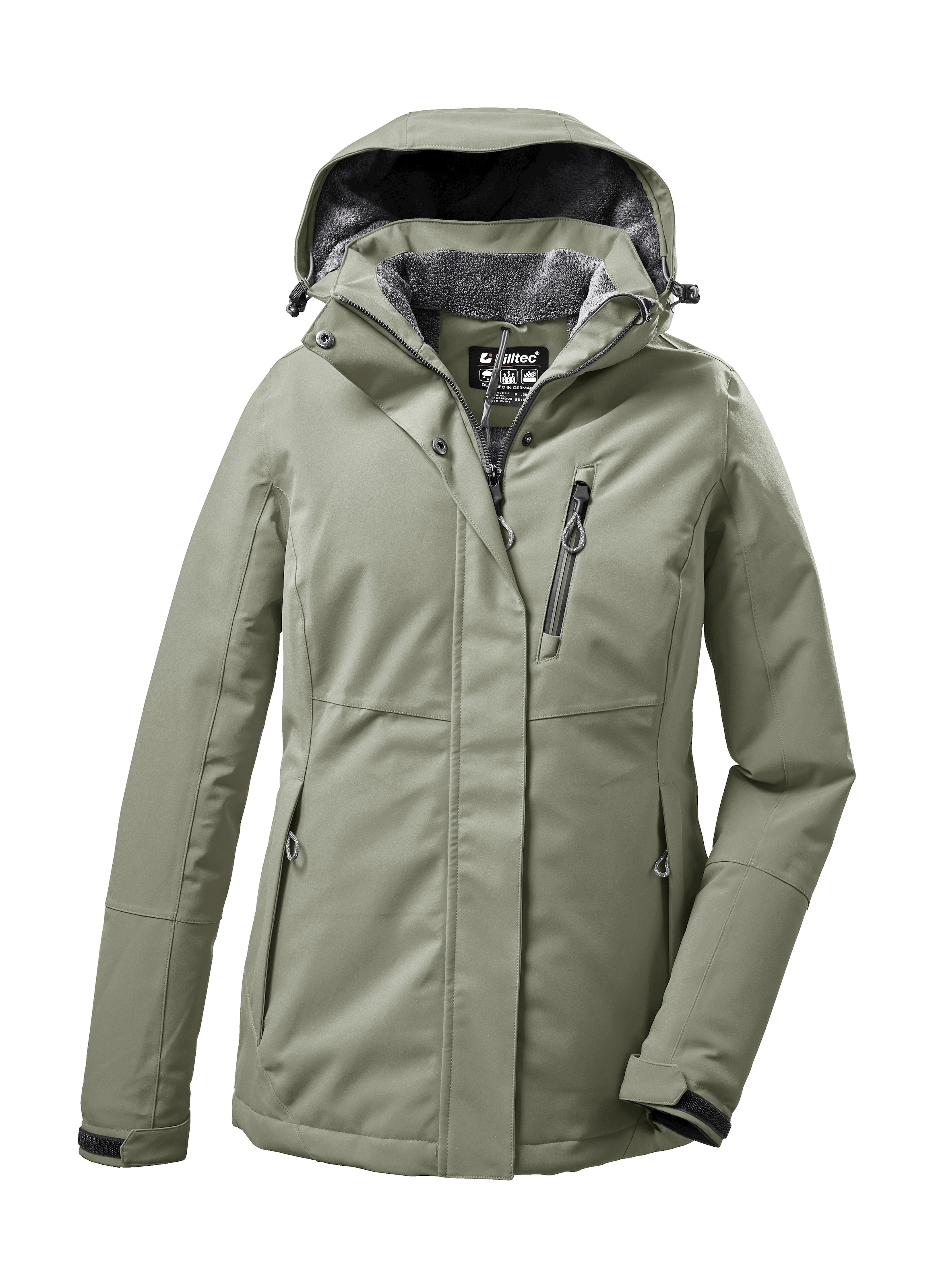 Killtec Mujer Chaqueta Funcional/chaqueta De Invierno Con Capucha Con Cremallera KOW 140 WMN JCKT, Dunkelsenf, 48, 37411-000