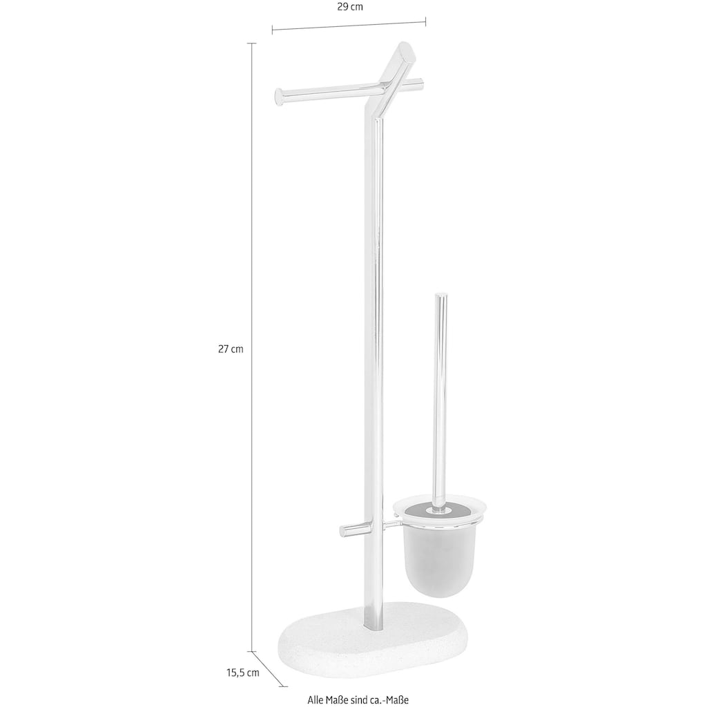 WENKO WC-Garnitur »Puro«, aus Stahl-Polyresin (Kunststein)-Glas