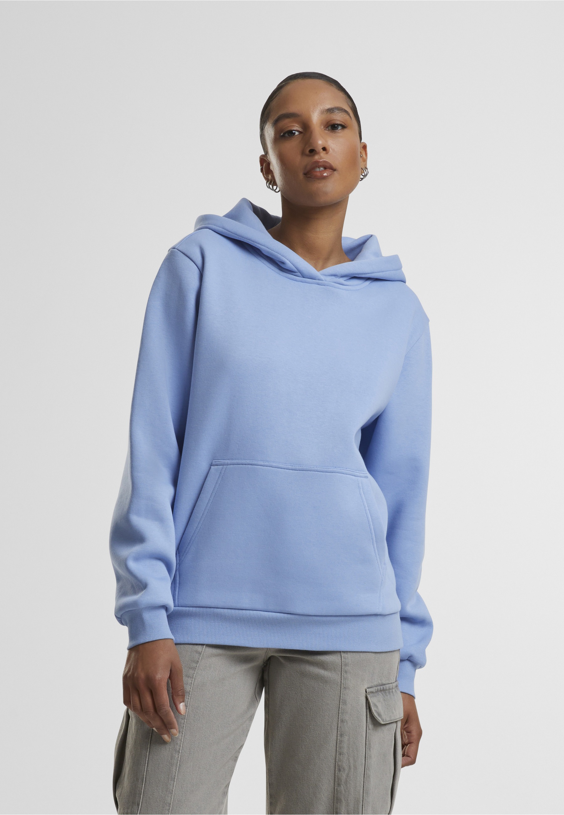 Urban Classics Sweat à Capuche Fluffy Powder Blue L Femme 2