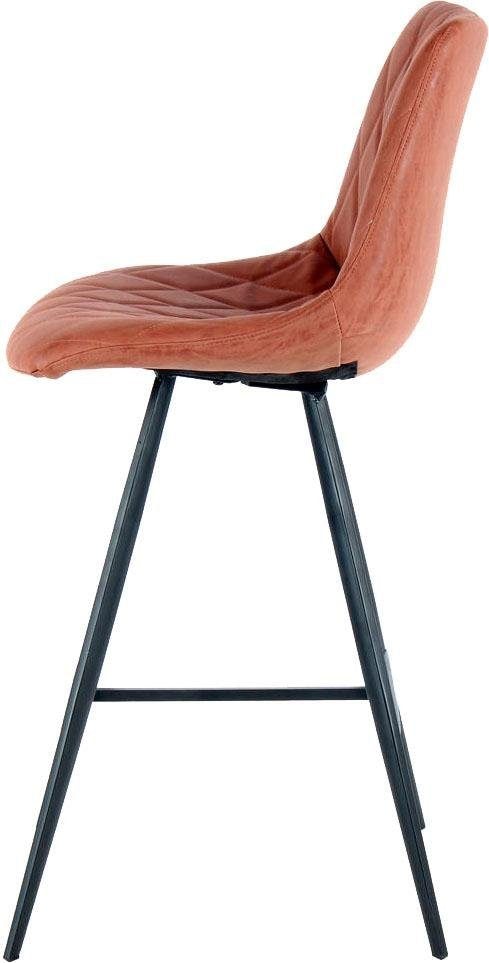 Kayoom Hochstuhl »Barstuhl Frances 425 2er-Set, stilvoller Retro-Look Barhocker«, (Set), 2 St., pflegeleicht, bequem, attraktive Lederoptik, stilvoller Retro-Look