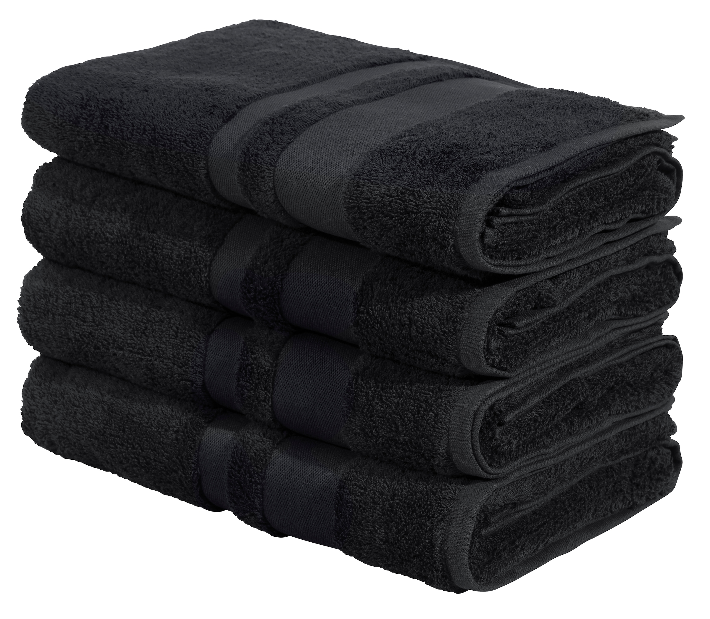 OTTO home Duschtücher "Vanessa, 4 Duschtücher, 70x140cm, in Standard- und Premium-Qualität" Handtücher mit Bordüre, 100% Baumwolle, einfarbig, weich