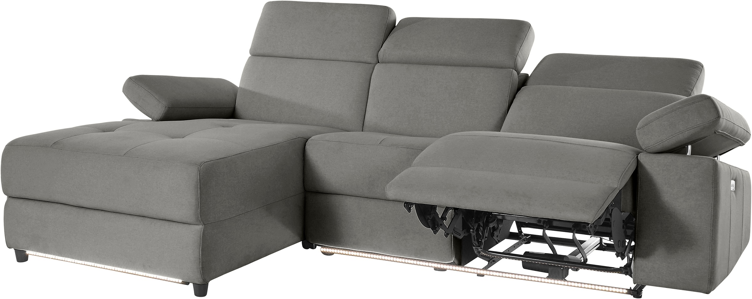Places of Style Ecksofa »Kilado, L-Form,«, mit Relaxfunktion, verstellbarer Armlehne, Kopfteilverstellung
