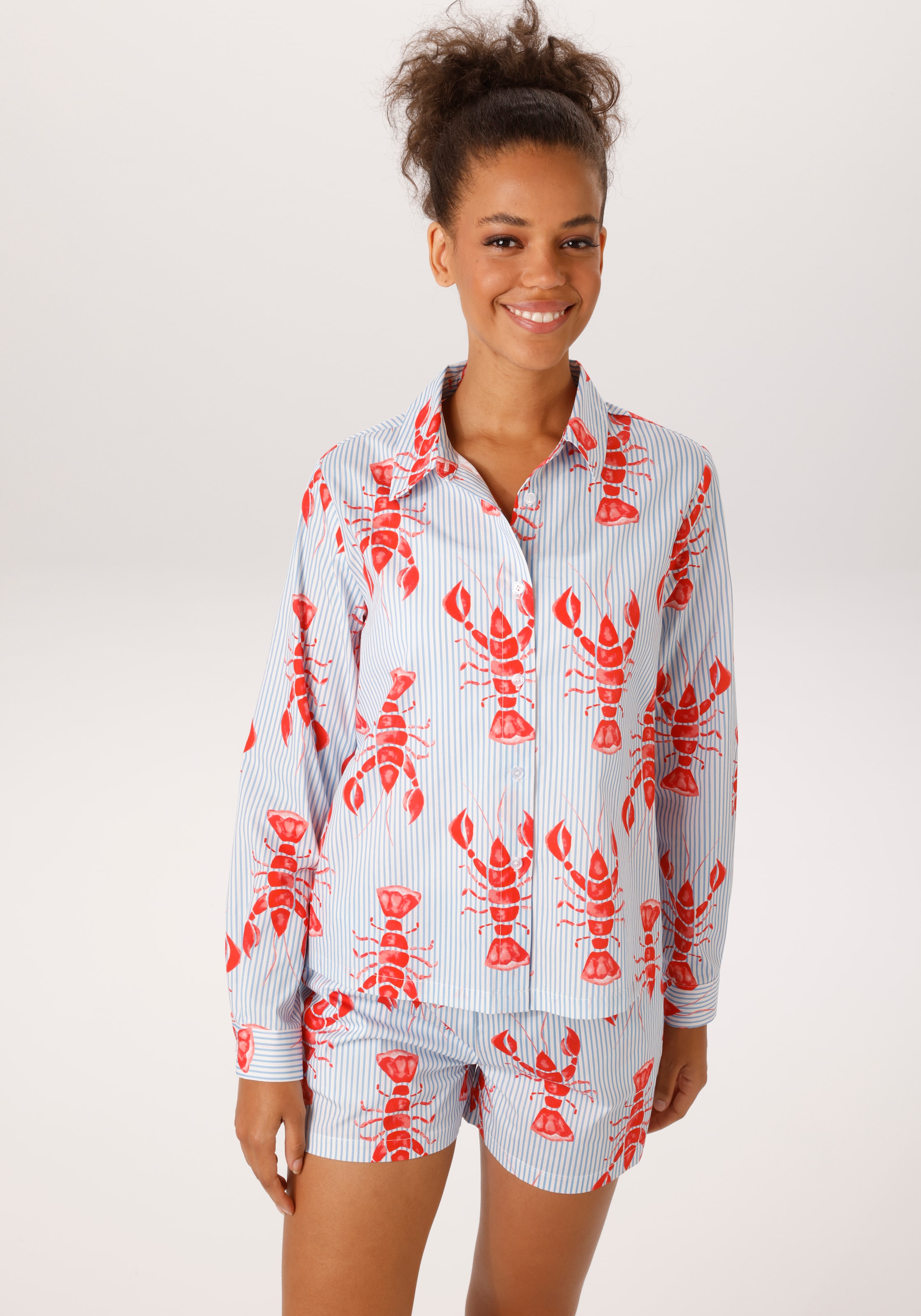 Aniston CASUAL Hemdbluse, gestreift und mit Krebsen bedruckt - NEUE KOLLEKT günstig online kaufen