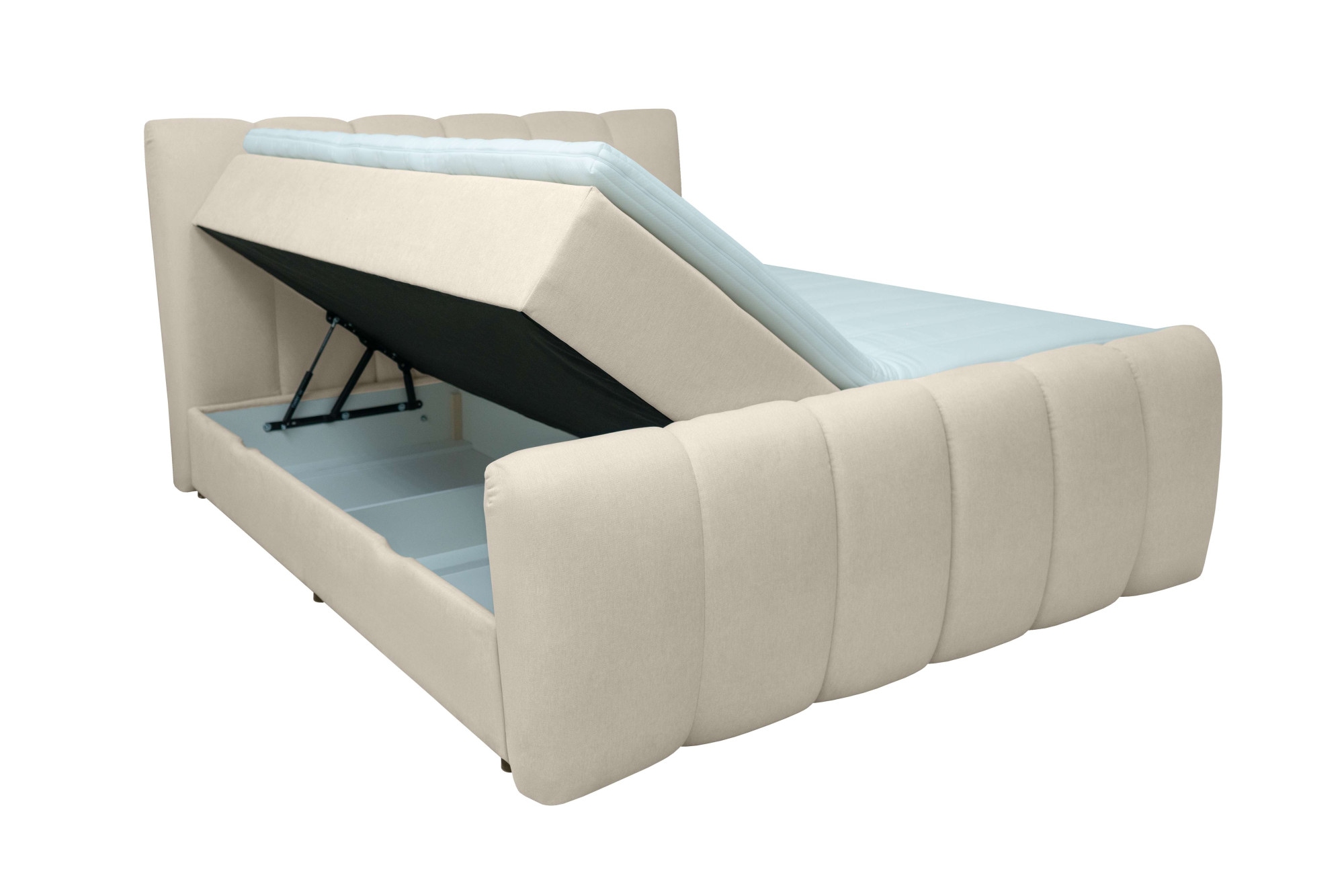OTTO home Boxbett »DORA, Doppelbett inkl. Bettkasten, Federkernbett, Breiten: 160, 180 cm« Boxbett: 5-Z-Taschenfederkern im Unterbau, Härtegrad 3, inkl. Topper