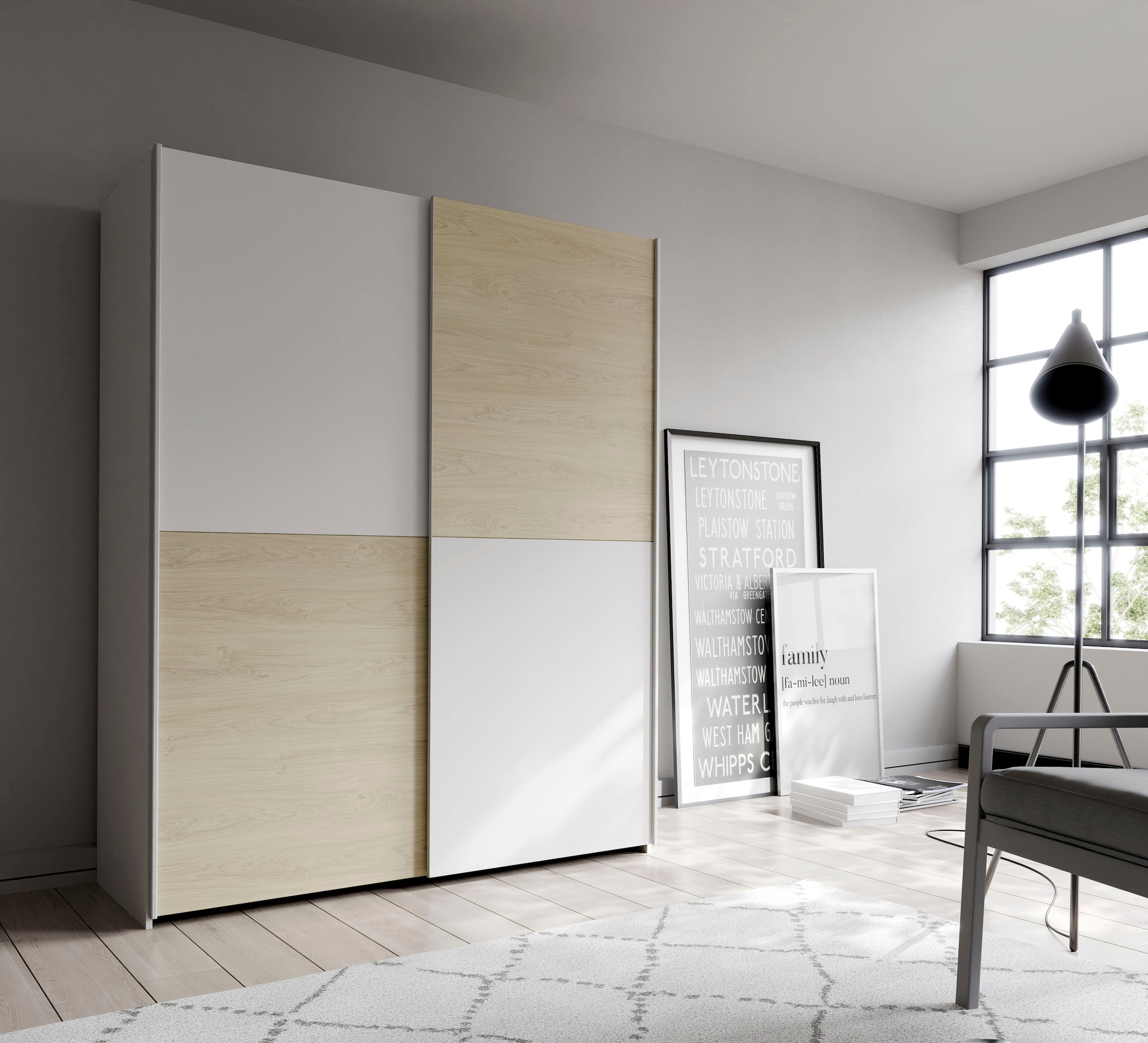 Home affaire Schwebetürenschrank »OTTOs Choice, 2 Schiebetüren, Made in Europe, stabil und zeitlos«, (5 Breiten: 120 -200cm, Höhe ca. 190cm), in verschiedenen Farben und Breiten