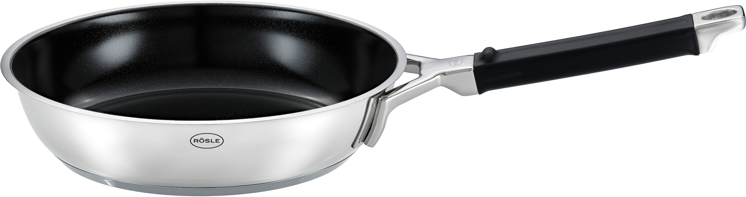 RÖSLE Bratpfanne »SILENCE PRO CeraPlus«, Edelstahl 18/10, (1 tlg.), natürliche Quarzversiegelung ohne PTFE/PFAS, Induktion