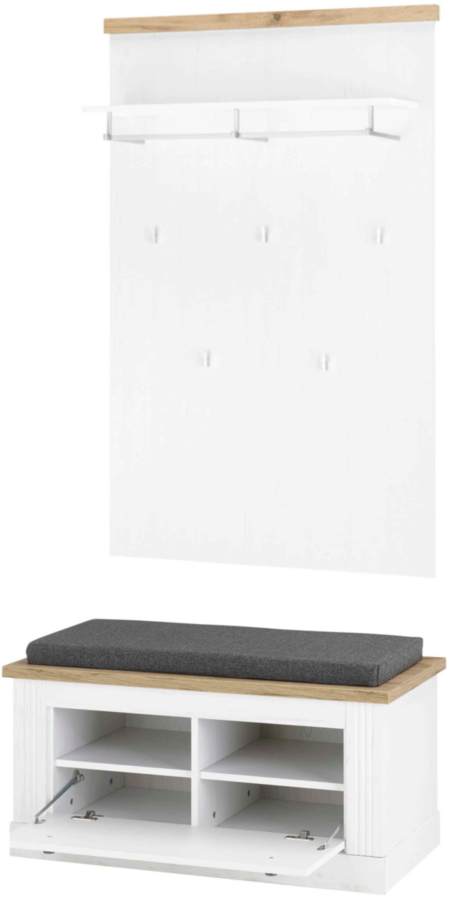 OTTO home Garderoben-Set "Westminster, Garderobe im Landhausstil, Komplettset mit viel Stauraum" 2 Stk. tlg.