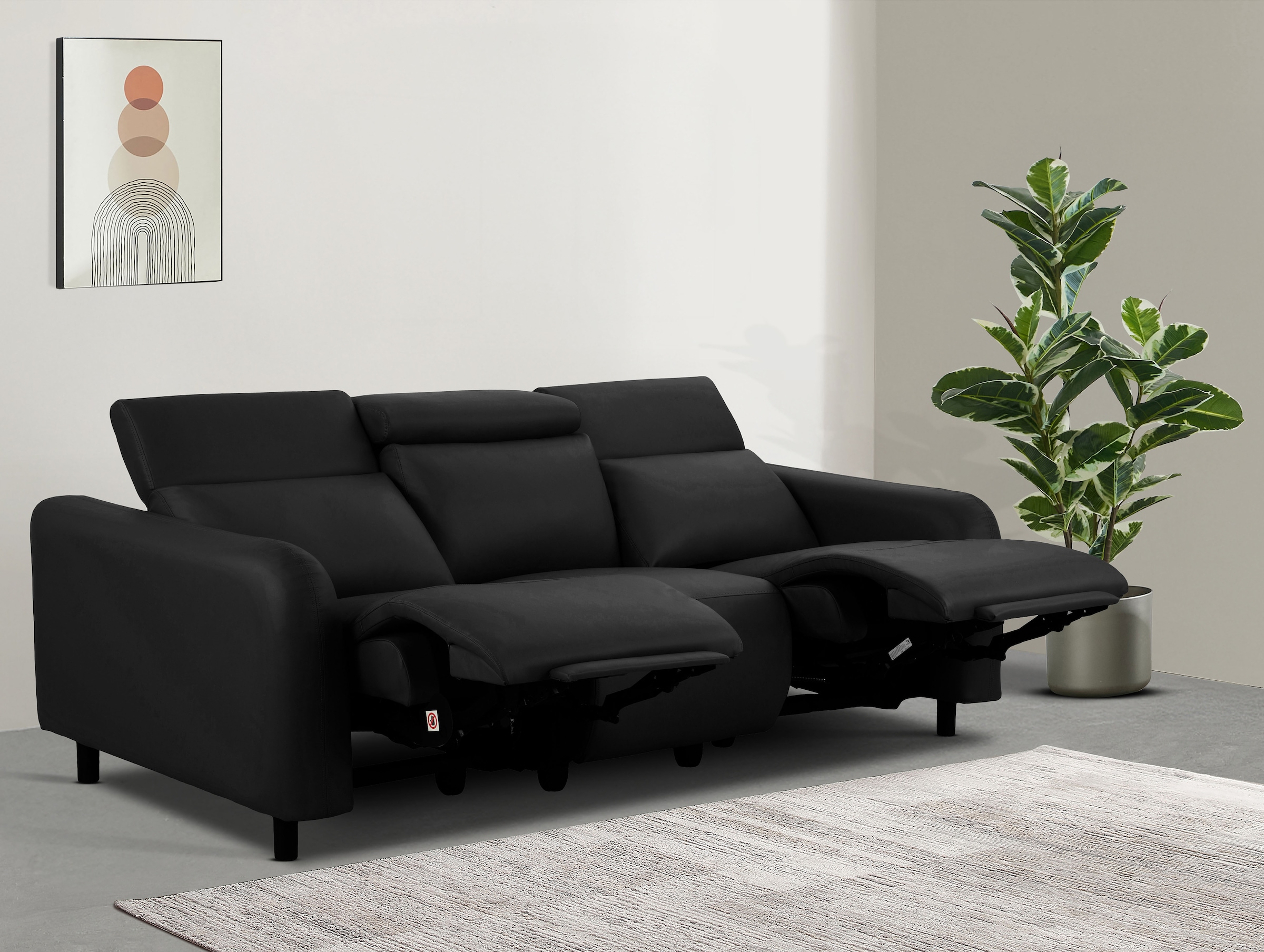 Home affaire 3-Sitzer "SKAANE Kunstleder, 229 cm, manuelle-u. elektrische R günstig online kaufen