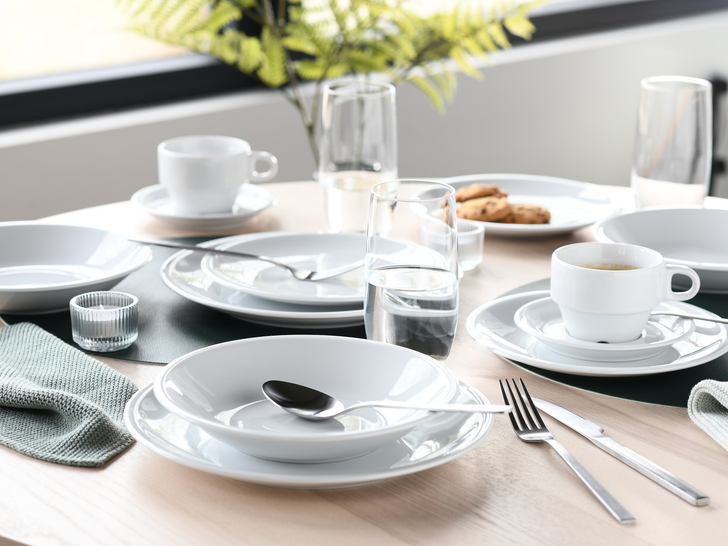 CreaTable Kombiservice »Milano Weiss, Service 30-tlg.« Daily Use, Minimalistischer Stil