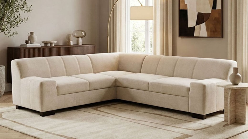 OTTO home Ecksofa »Faxe 249 x 214 cm, auch mit Schlaffunktion« L-Form, aus pflegeleichtem, weichem Luxus-Microfaser Bezug