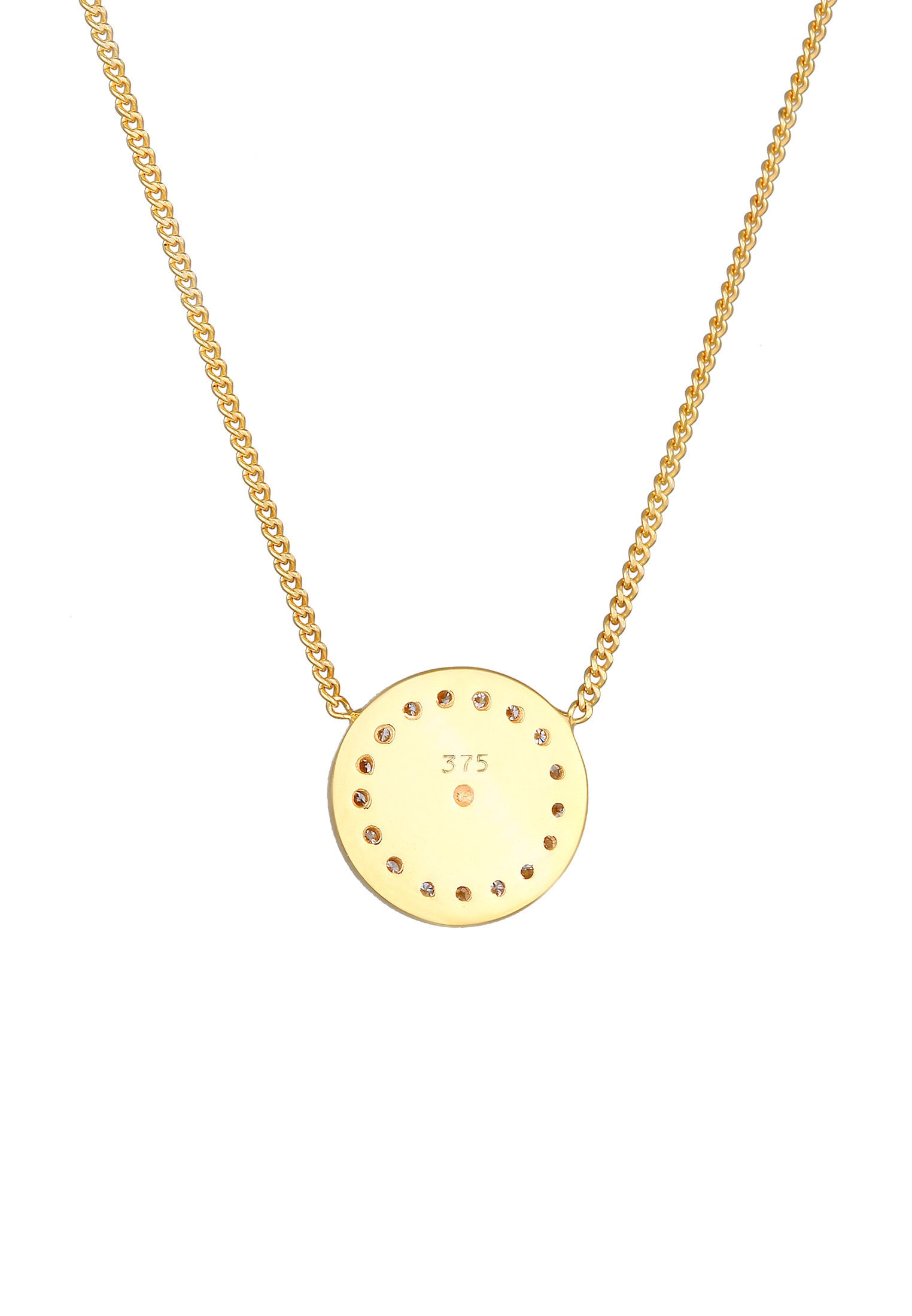 Elli DIAMONDS Collierkettchen »Panzerkette Kreis Diamant (0.085 ct.)375 Gelbgold«
