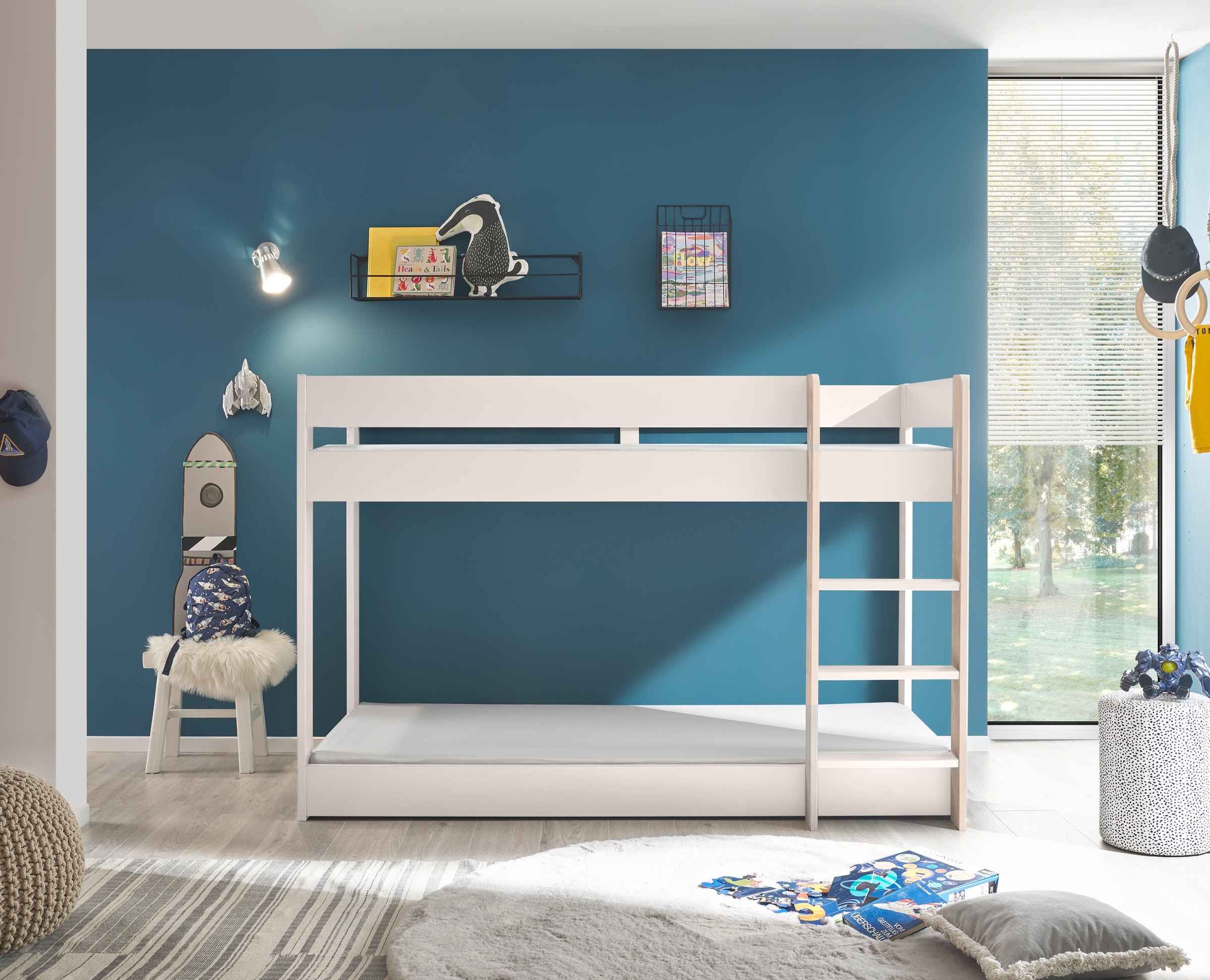 Begabino Bettgestell »Lauri Bett, Etagenbett, Hochbett«, 2 Liegeflächen, mit Leiteraufstieg zum oberen Bett
