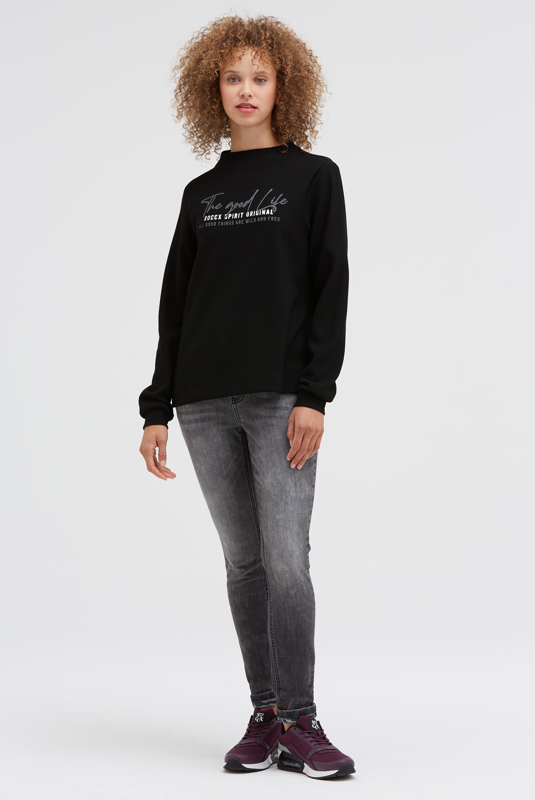 Thumbnail - SOCCX Sweater, mit Stehkragen