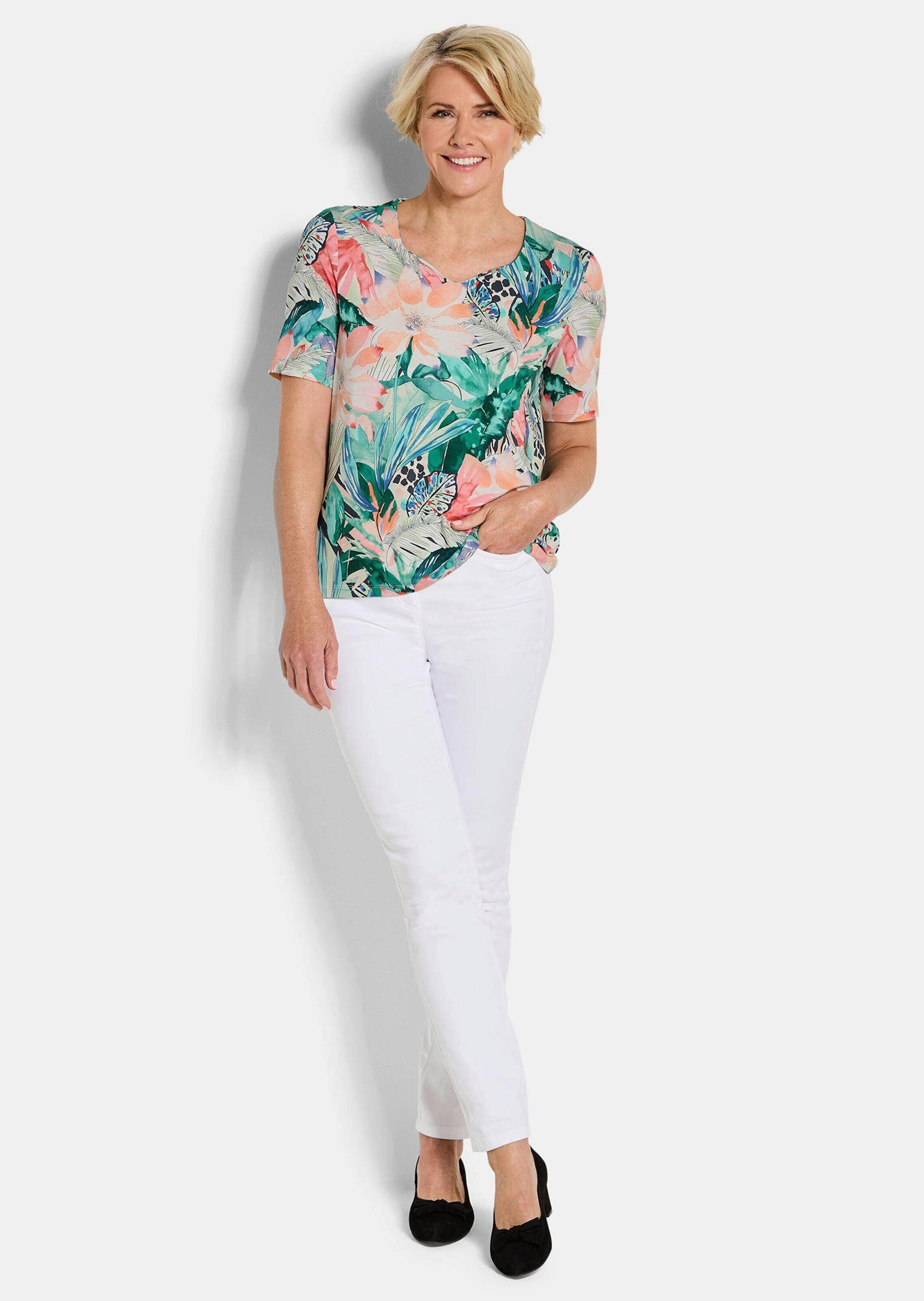 GOLDNER Print-Shirt "Jerseyshirt mit Dschungel-Print" stretchbequemer Visko günstig online kaufen