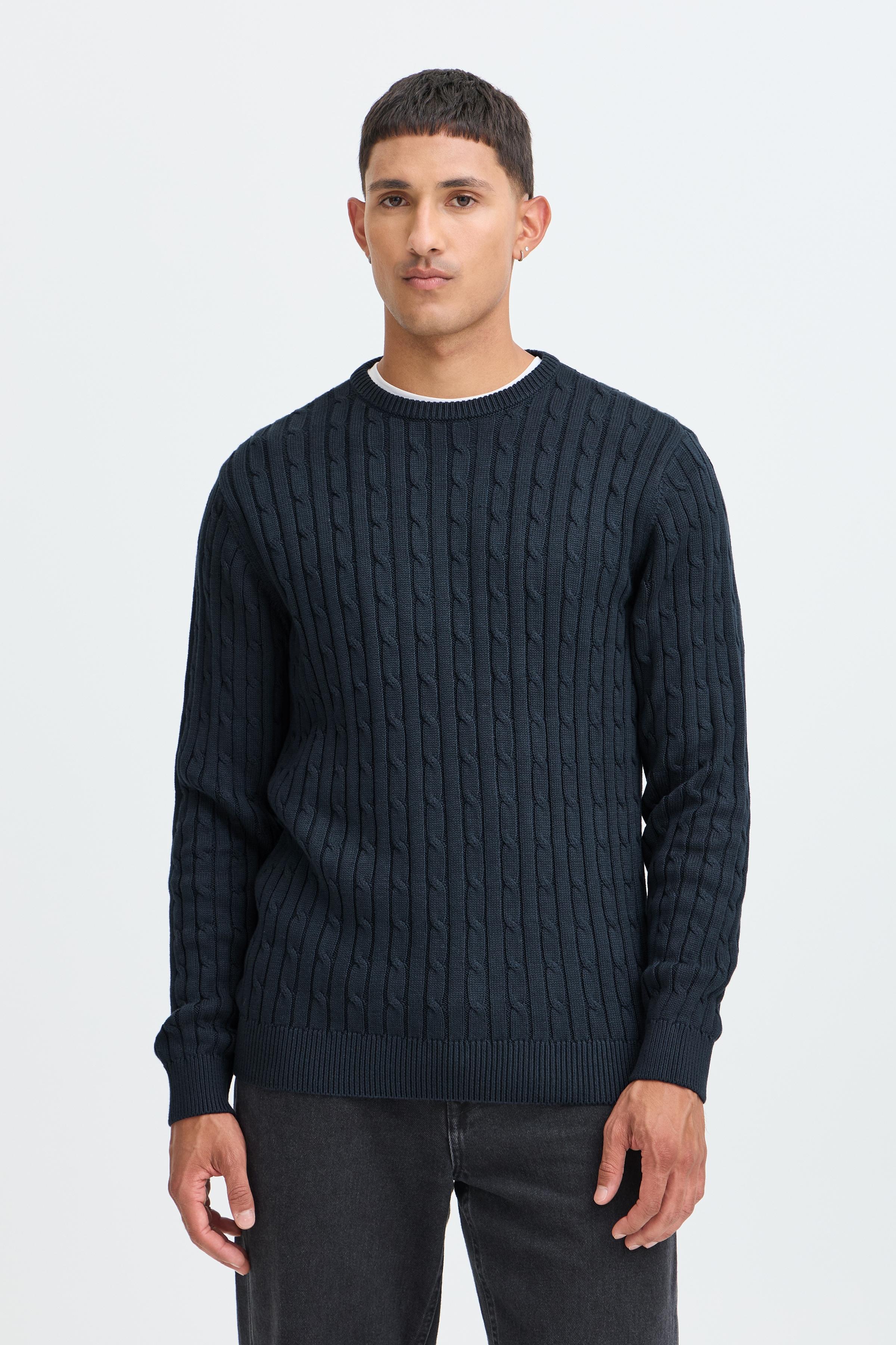 Blend Rundhalspullover "BHCURT PULLOVER" Baumwolle, regular fit