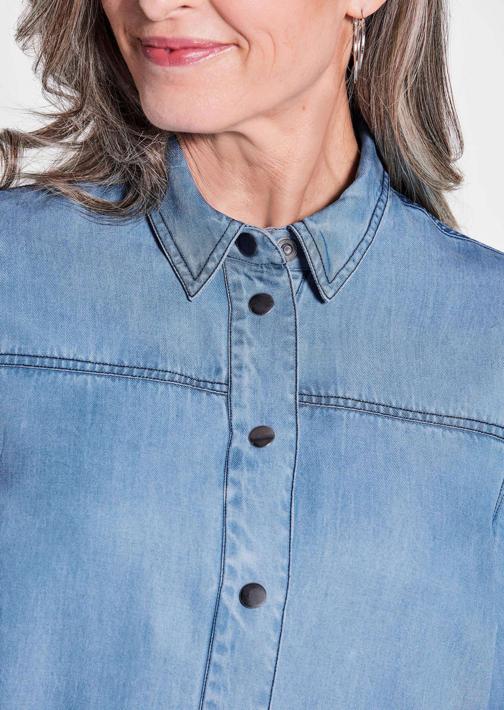 GOLDNER Kurzjacke »Denim-Jacke in Blau mit aufgesetzten Taschen«