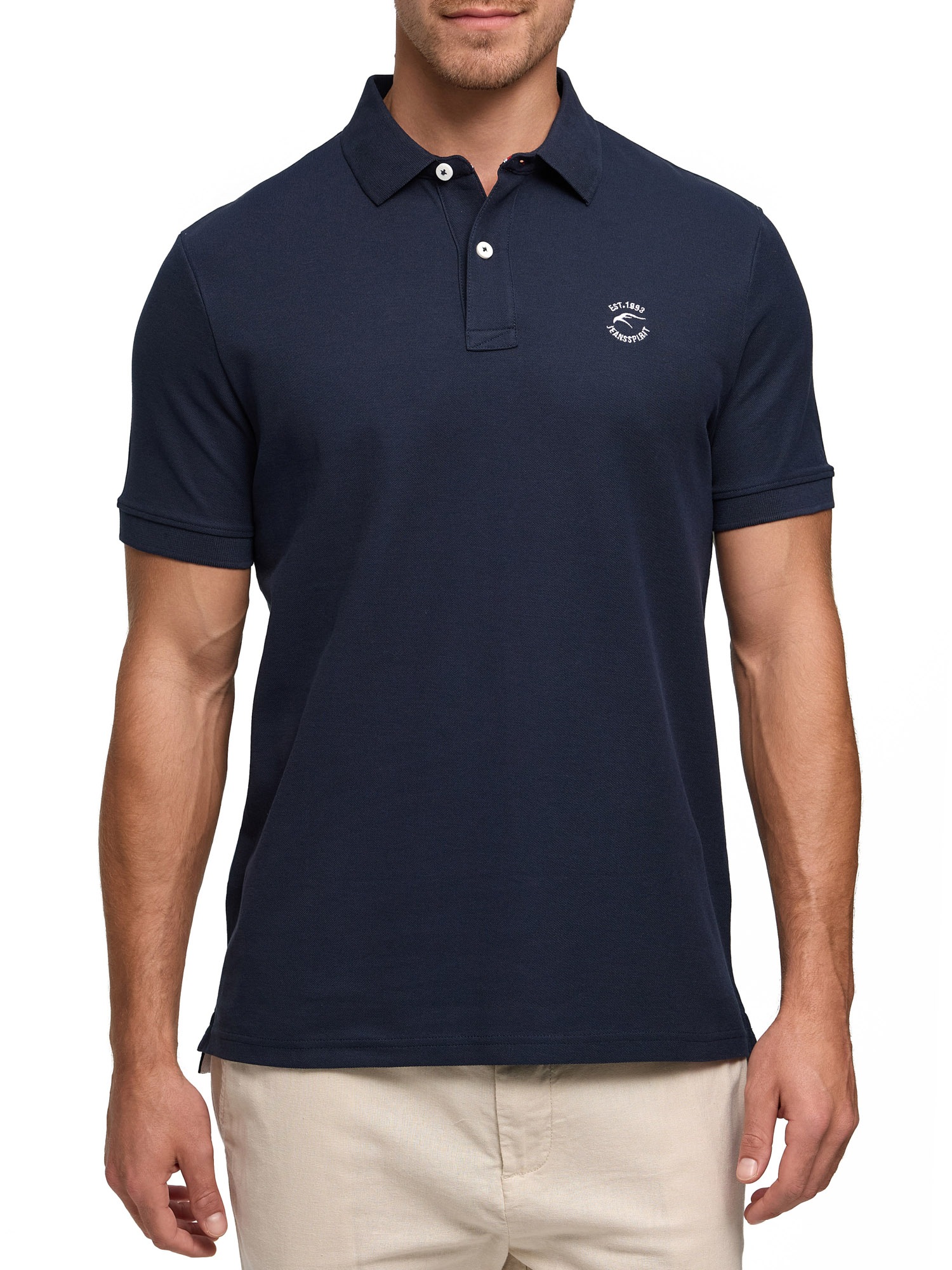 Poloshirt INDICODE "INWadim", Herren, Gr. XL, navy, Jersey, Obermaterial: 100% Baumwolle, unifarben, regular fit normal, ohne Ausschnitt, Shirts