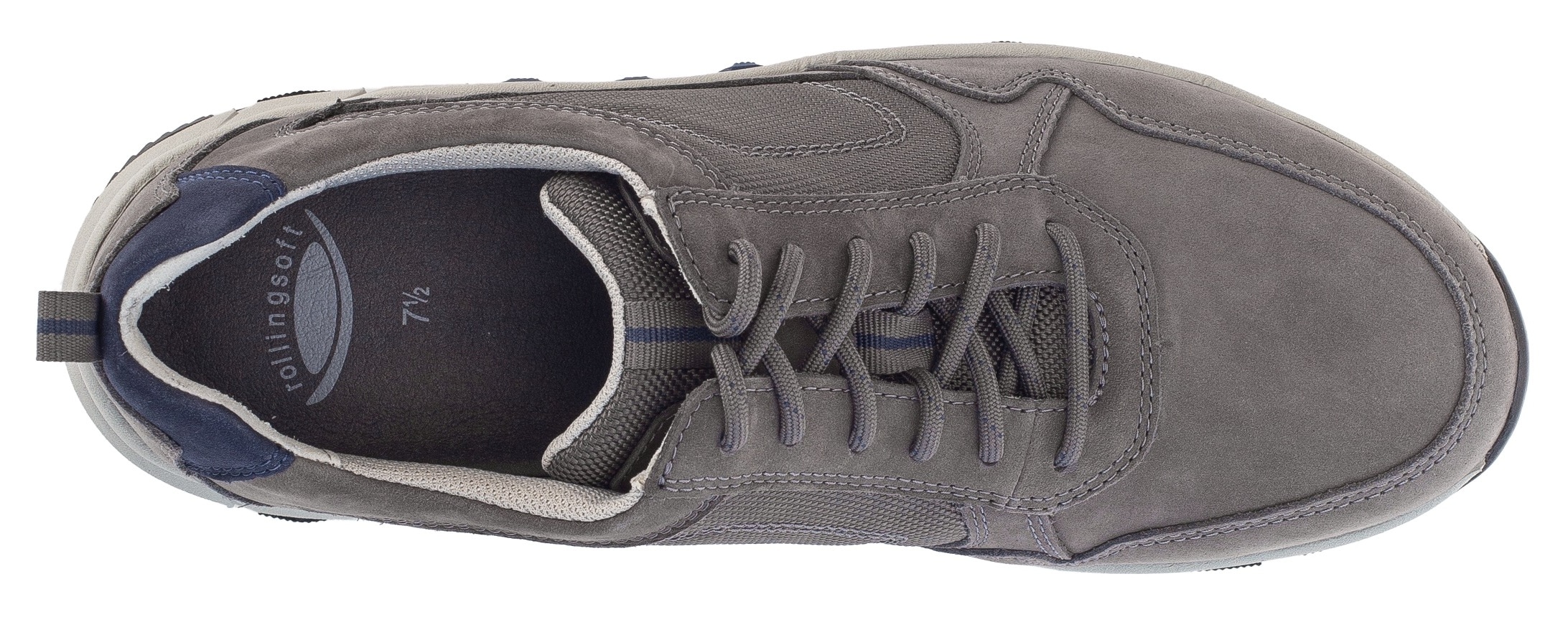 Gabor Rollingsoft Keilsneaker, Freizeitschuh, Halbschuh, Schnürer mit Kontrastnähten, G-Weite