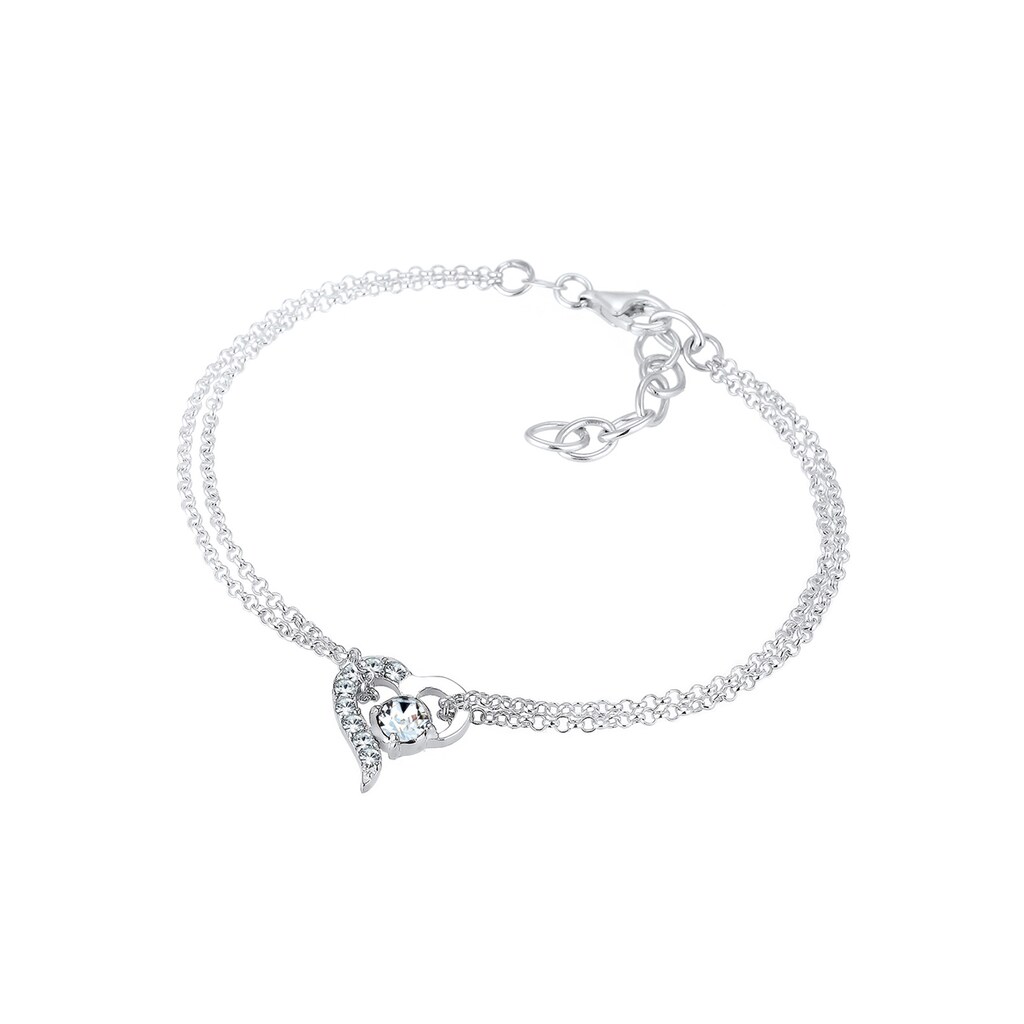 Elli Armband »Herz Liebe Kristalle 925 Silber«