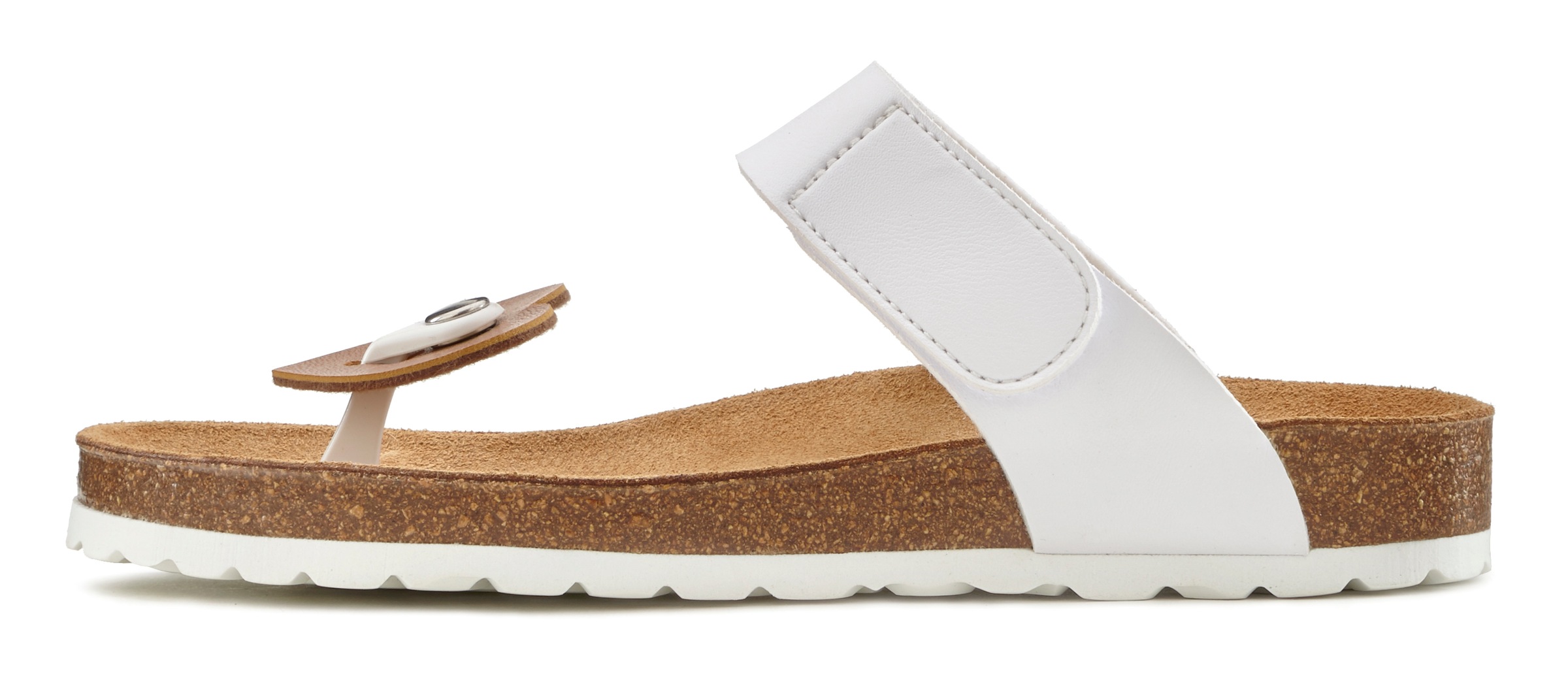 Pantolette LASCANA "Mule, Sandale, offener Schuh, Sommerschuh, Zehentrenner", Damen, Gr. 36, weiß, Obermaterial: 100% Lederimitat. Decksohle: 100% Rindsleder. Futter: 100% Textilmaterial. Laufsohle: 100% Synthetik, leicht glänzend, metallic, Schuhe Pantol 2