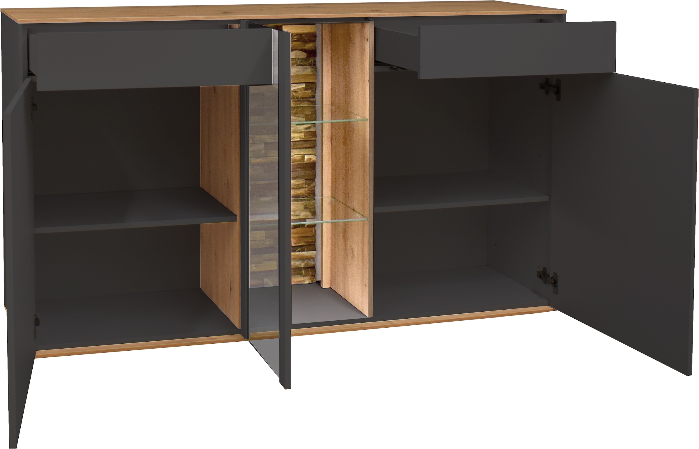 Mäusbacher Kommode Faro Sideboard B 159 cm, inkl. Beleuchtung, Push to open Funktion