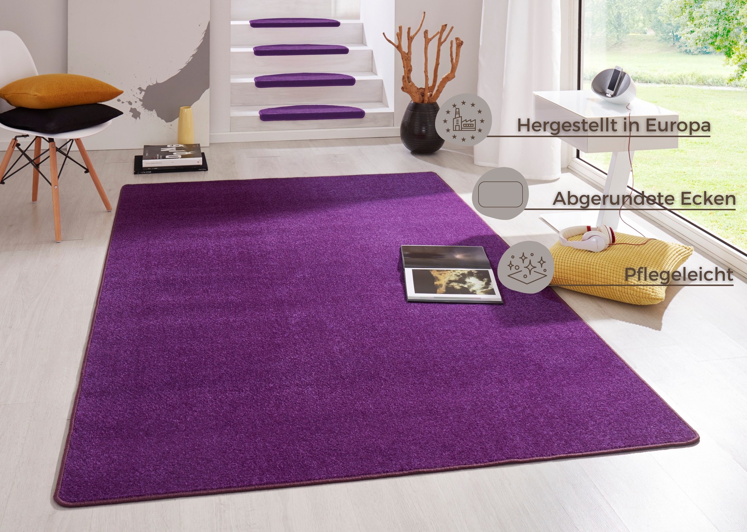 Thumbnail - HANSE Home Teppich "Fancy", rechteckig, 7 mm Höhe, Kurzflor, Läufer, uni, gekettelt, Wohnzimmer, Schlafzimmer, Esszimmer