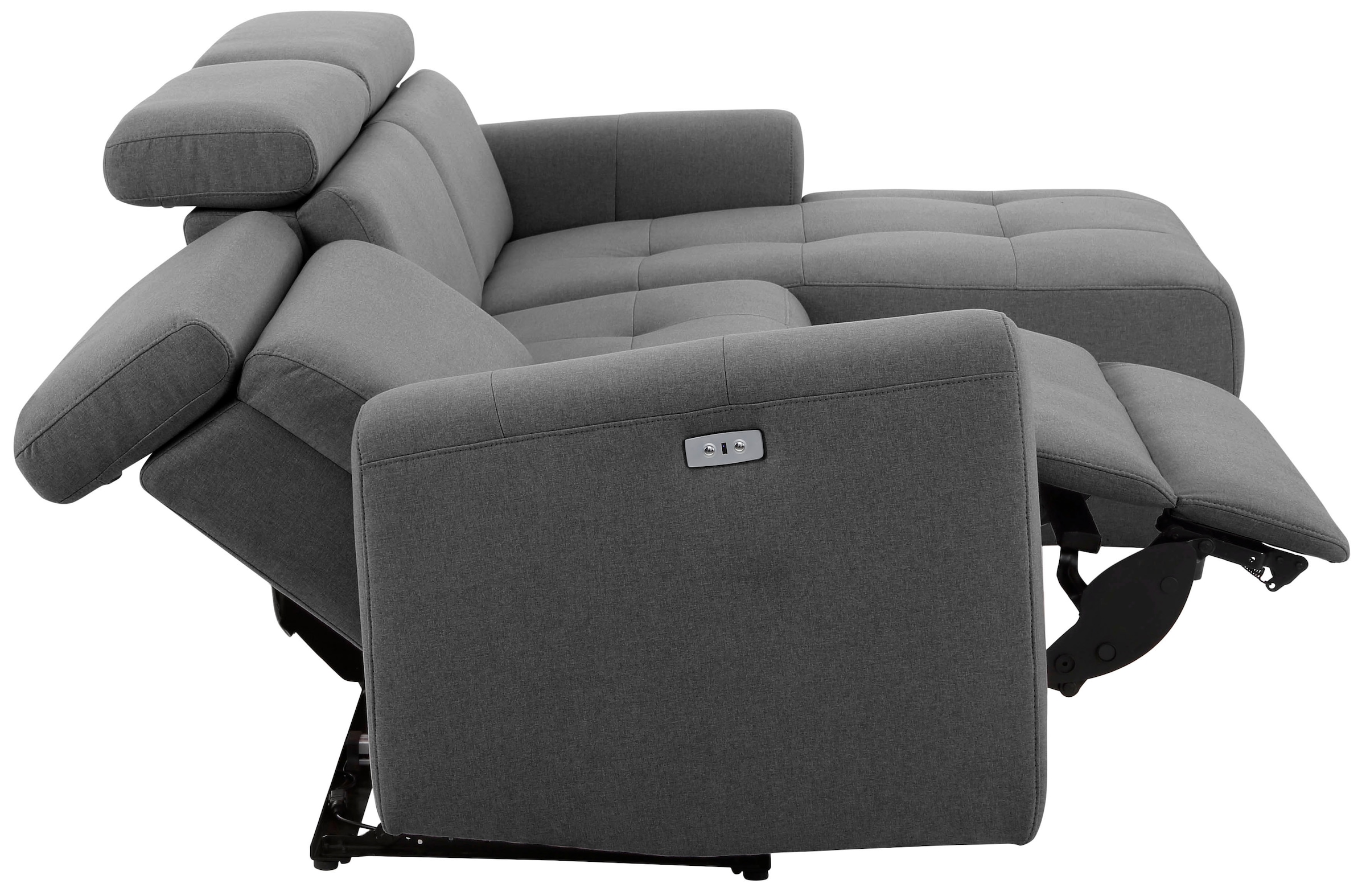 Home affaire Ecksofa »Sentrano, L-Form,«, 275 cm, man. o. elektr. Relaxfunktion und USB/Kopfverstellung
