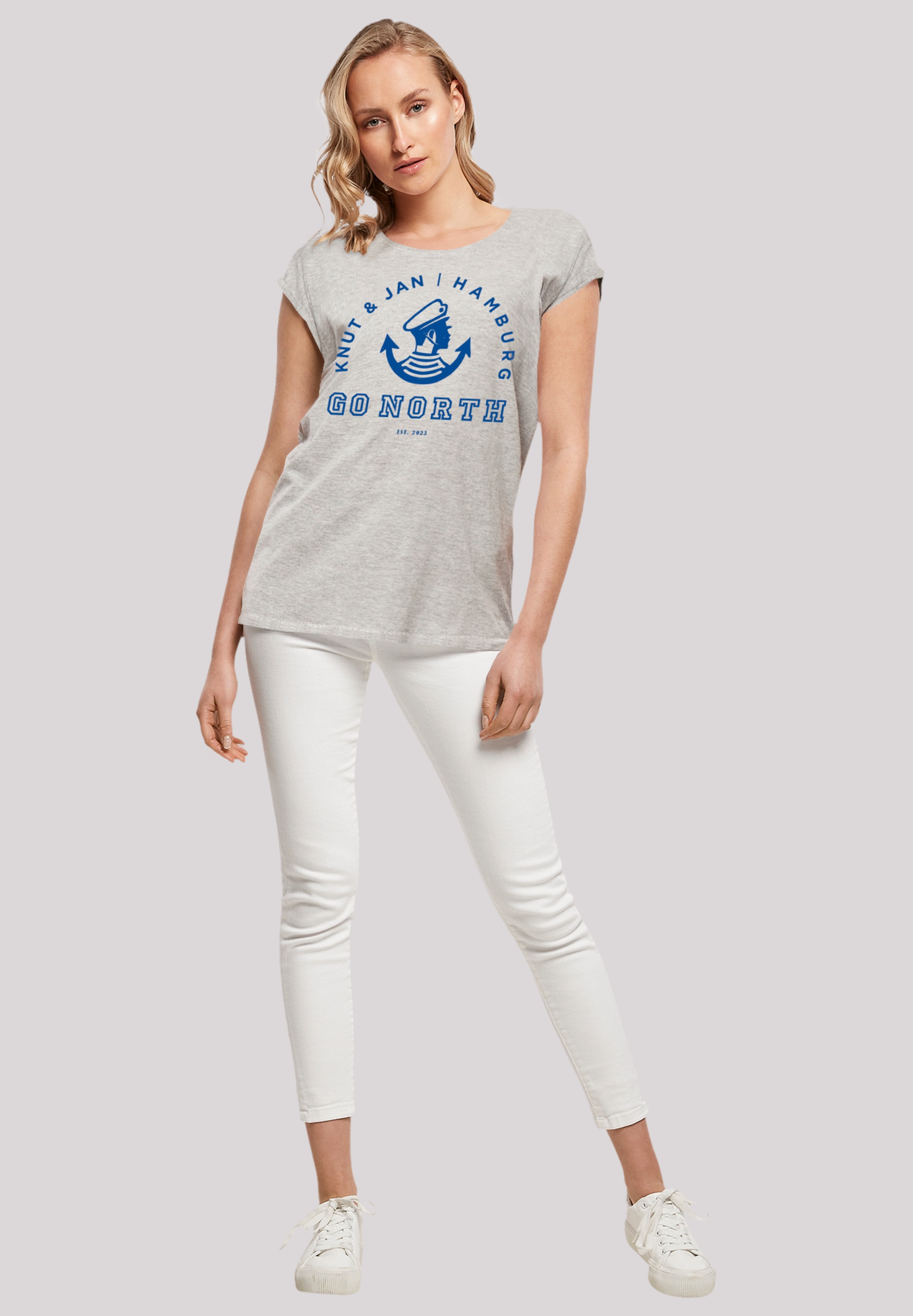 F4NT4STIC T-Shirt »Go North Knut Jan Hamburg Knut Jan Hamburg«, Print
