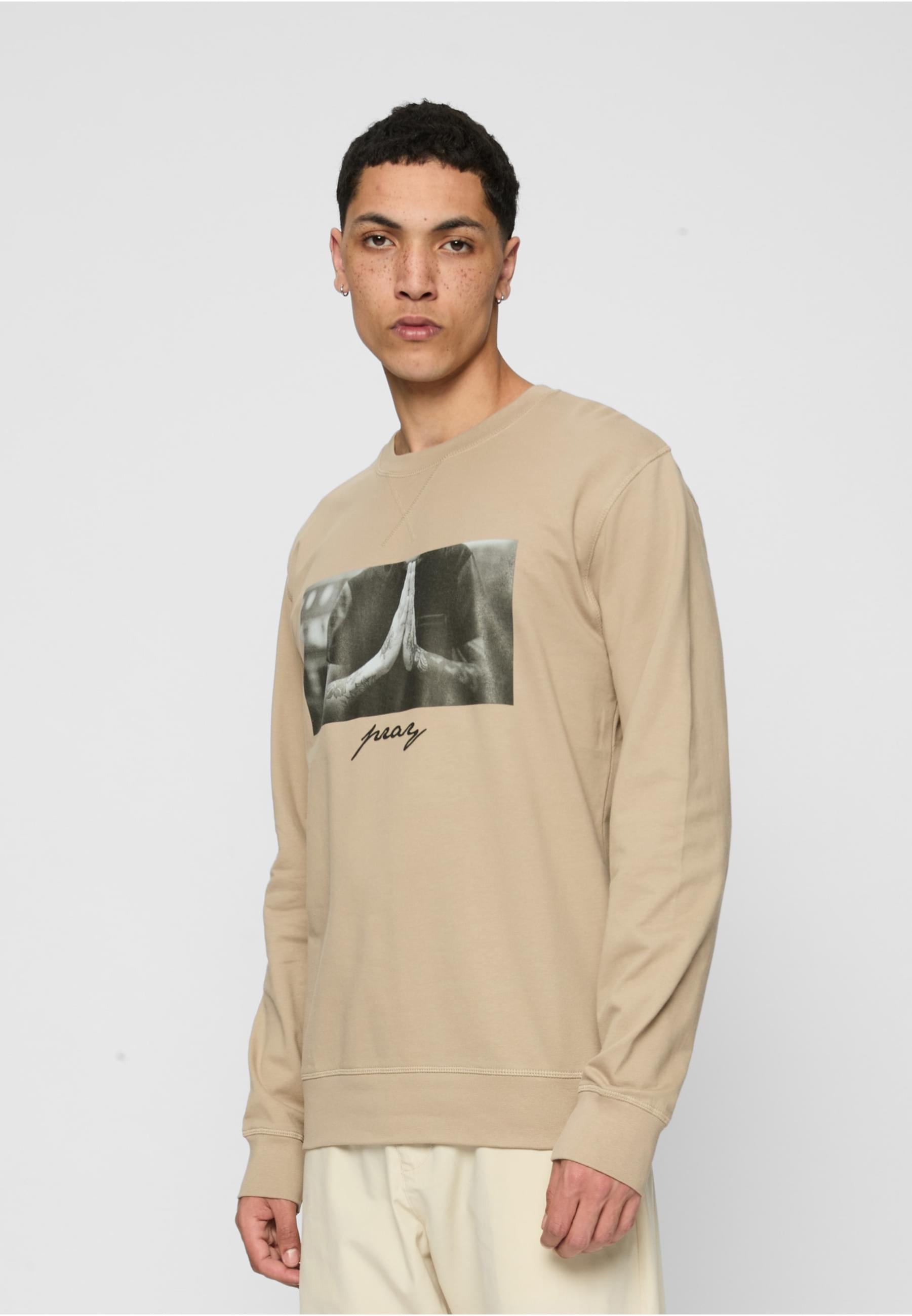 MisterTee Rundhalspullover »MisterTee Herren Pray Crewneck«, (1 tlg.)