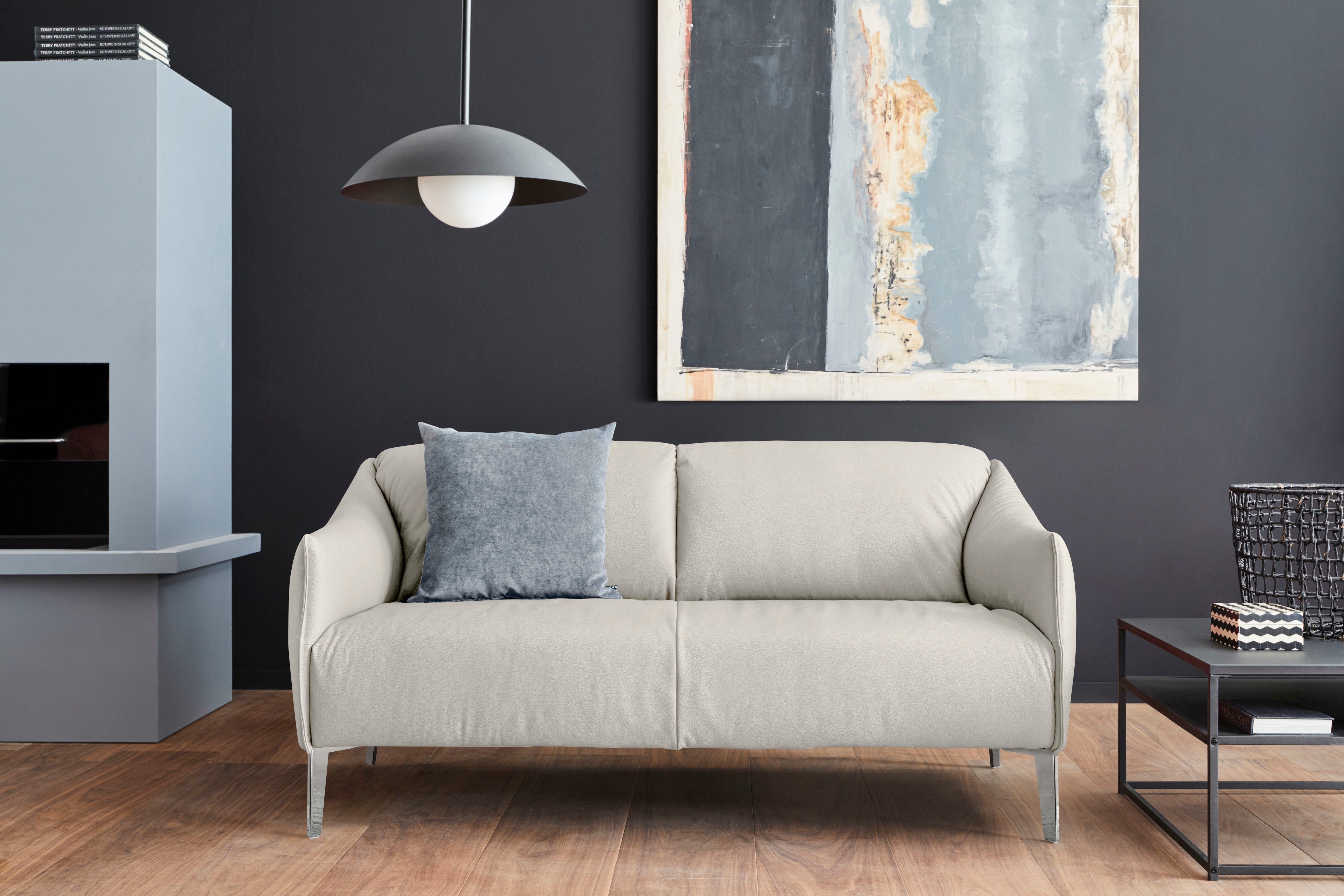 W.SCHILLIG 2,5-Sitzer "sally Designsofa mit schmalen Armlehnen, bequem und elegant" mit Metall-Winkelfüßen in Chrom glänzend, Breite 174 cm