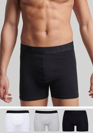 Superdry Langer Boxer »SD lg Boxer web wb 3x«, (3 St., 3er-Pack), mit Logo Webbund