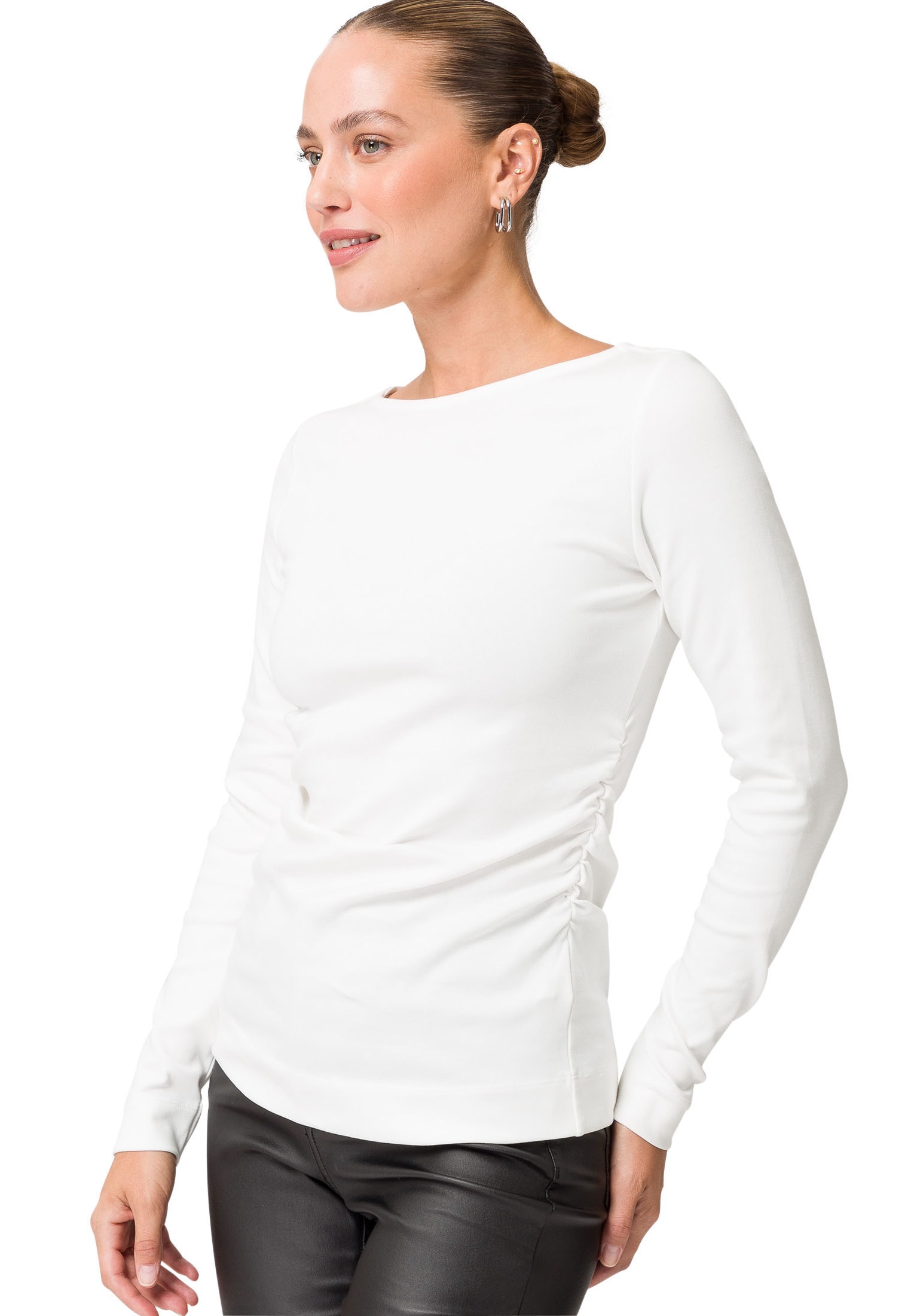 Sweatshirt »zero Shirt mit seitlicher Raffung«, Plain/ohne Details