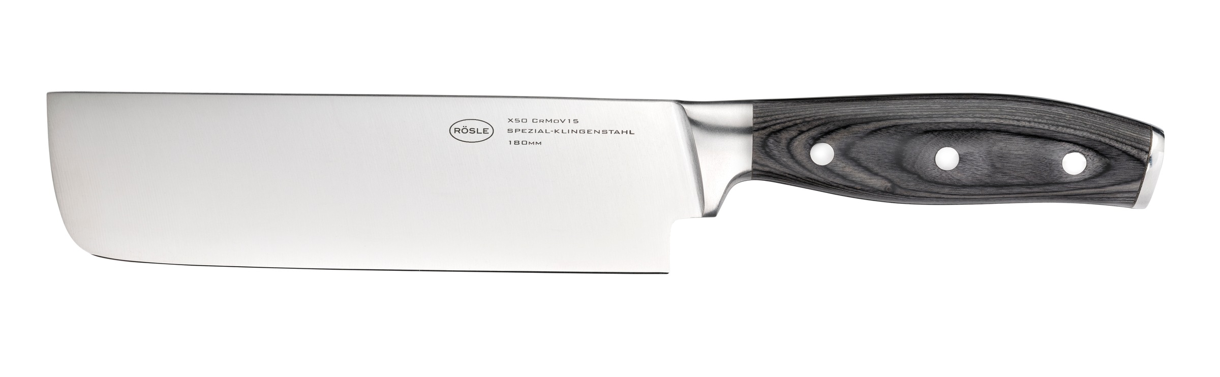 RÖSLE Kochmesser "Nakirimesser WOLFGREY, 18 cm, Griff Pakka"