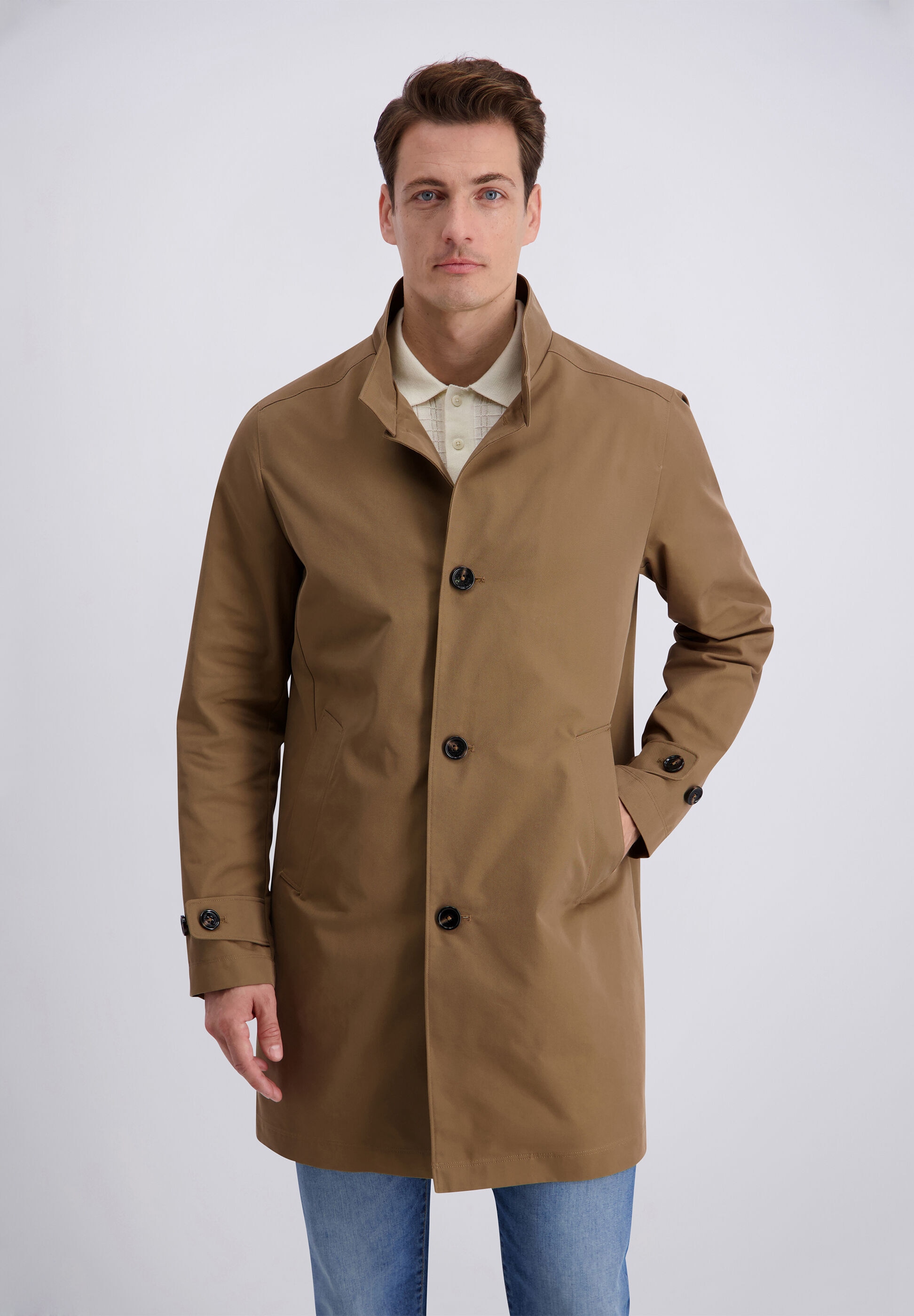 Pierre Cardin Wintermantel »Pierre Cardin Mantel« mit knöpfbarem Stehkragen