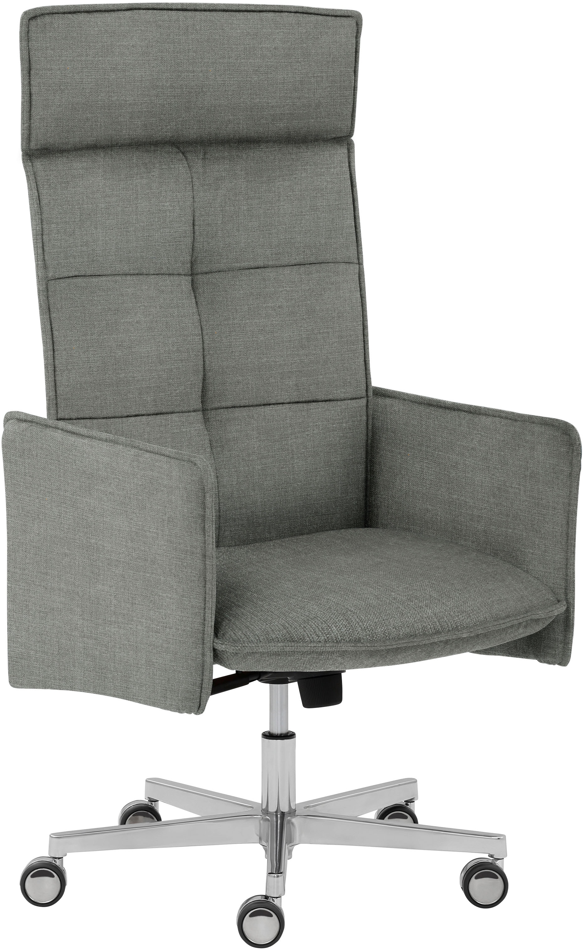 Drehstuhl MAYER SITZMÖBEL, B:68cm H:120cm T:69cmgrau, aluminium, Stoff, Esszimmer, Stühle, "myCOSYWORXX Homeoffice Sessel", besonders bequem